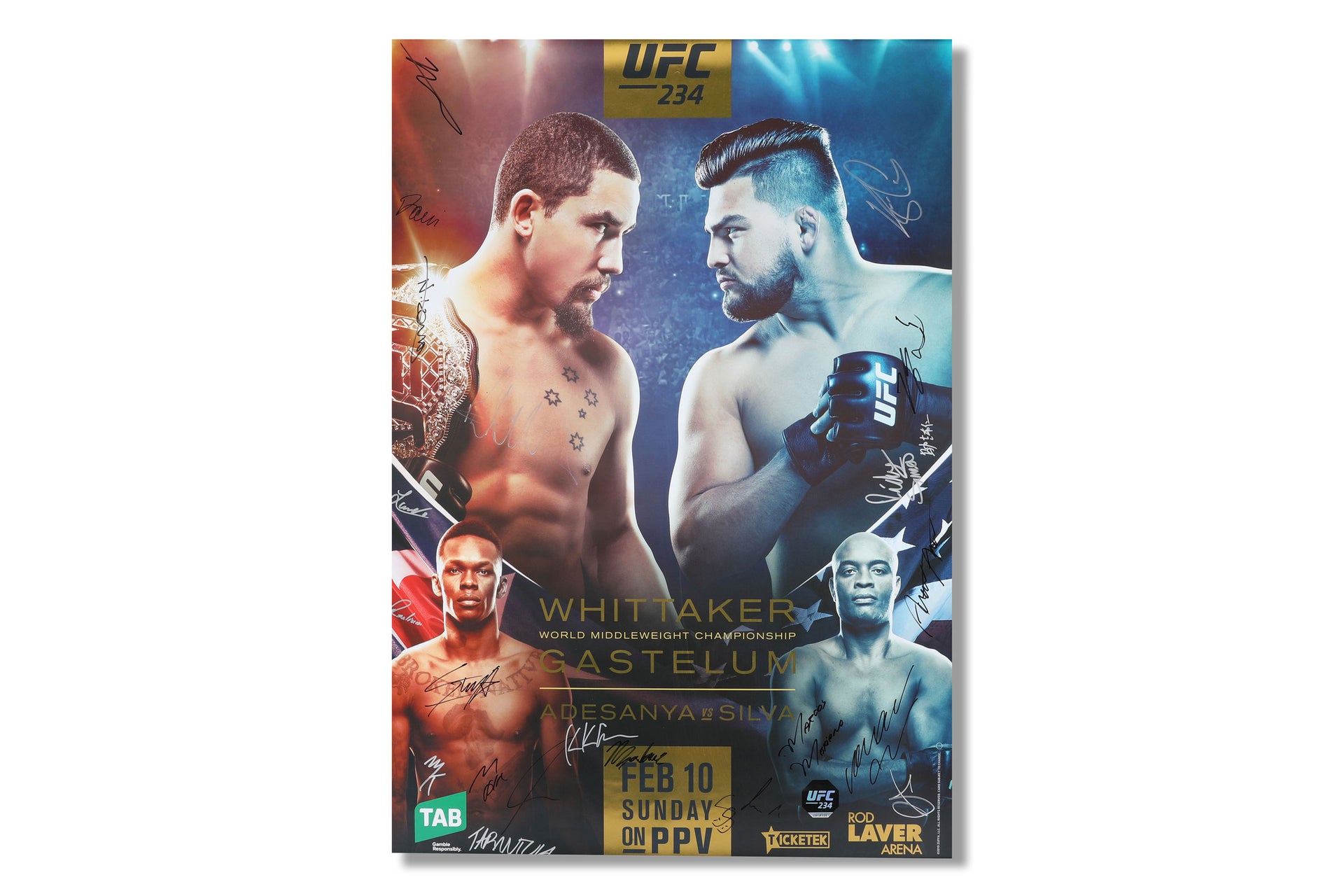 UFC 234: Adesanya vs Silva Autographed Event Poster