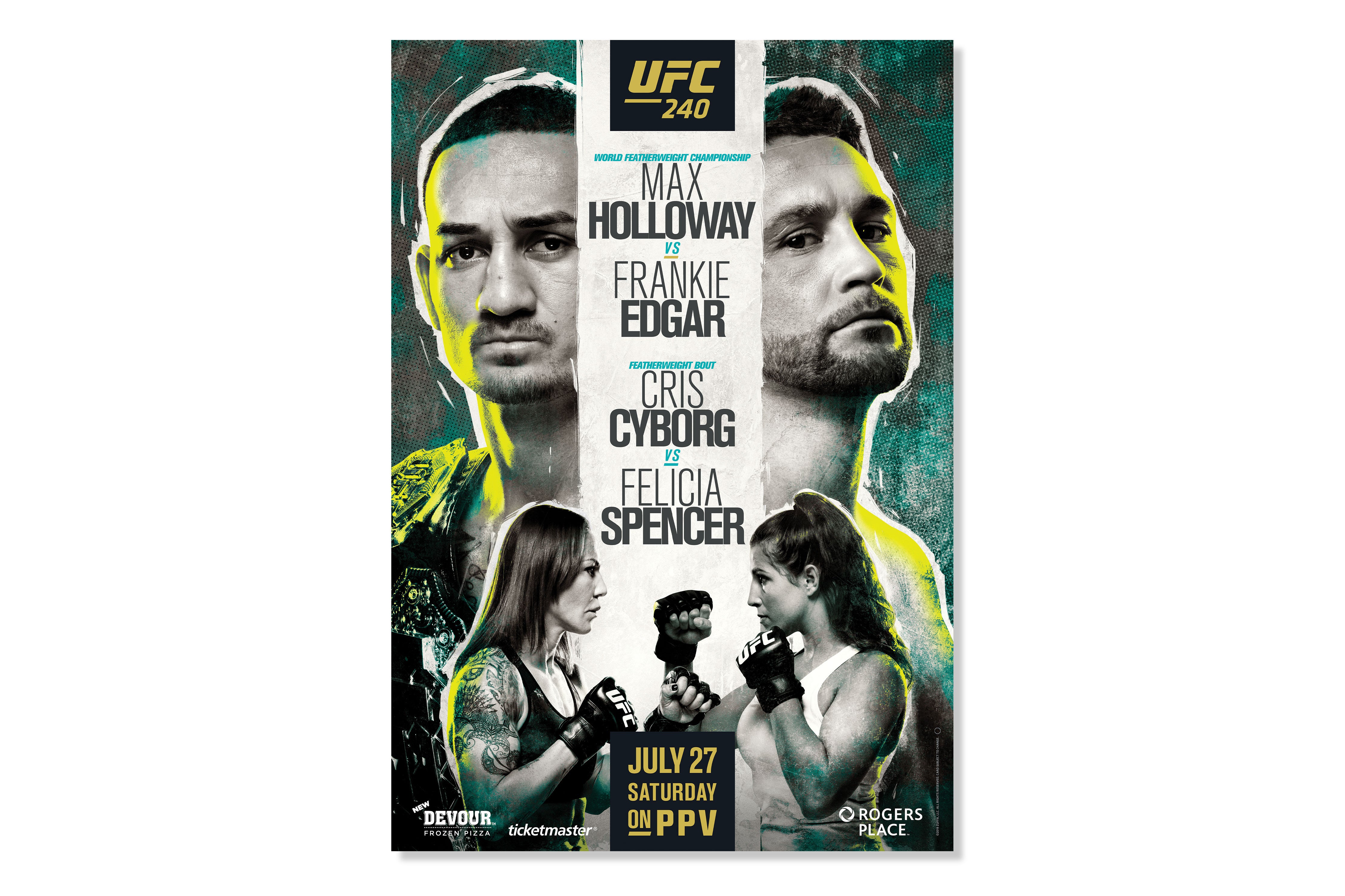 UFC 240: Holloway vs Edgar Signed Event Poster