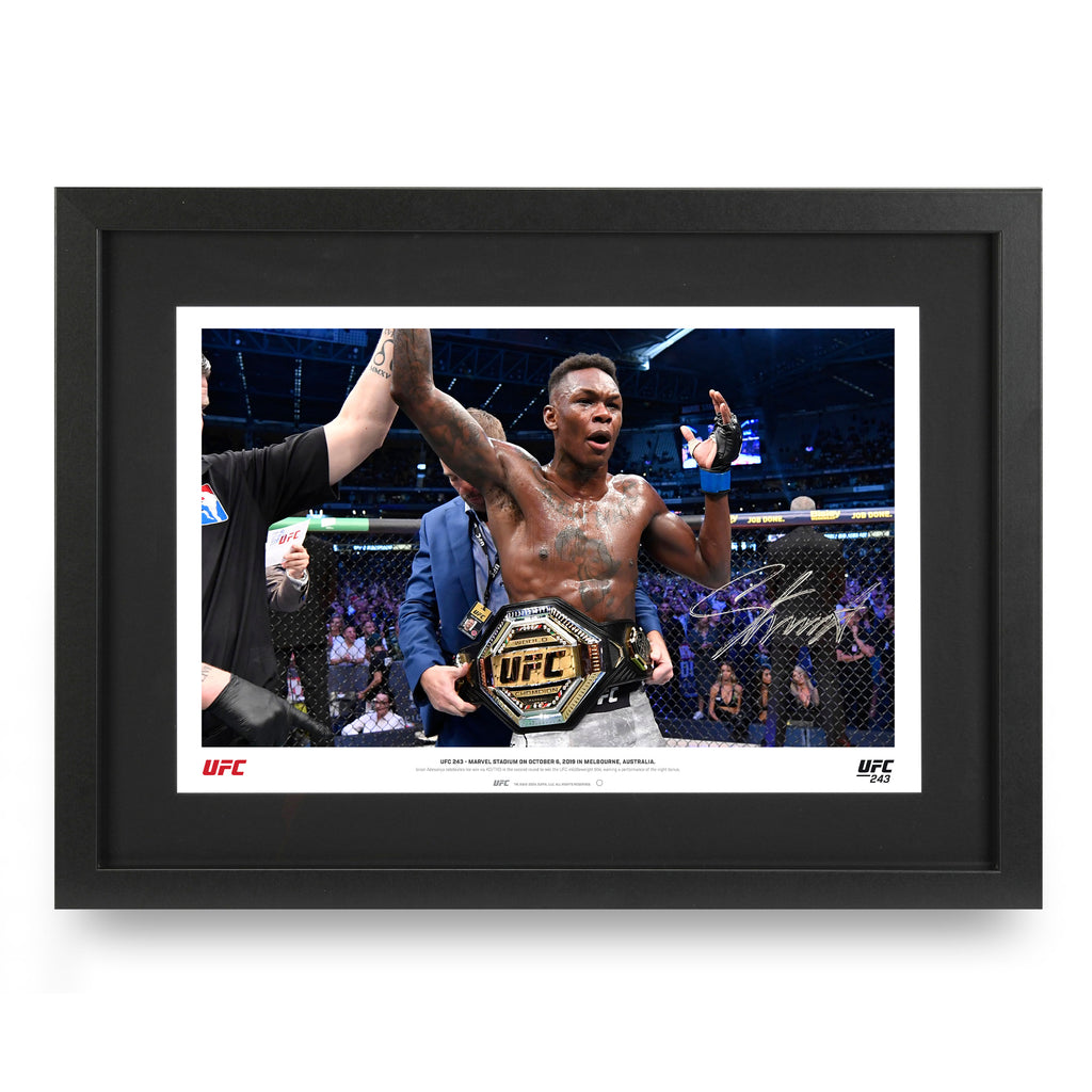 Israel Adesanya Signed ‘Celebrating’ Photo UFC 243: Whittaker vs Adesanya