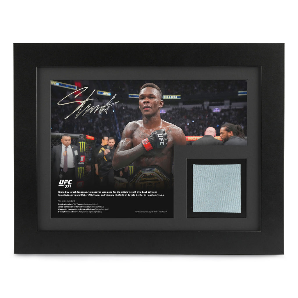 Israel Adesanya Canvas & Signed 'Celebrating' Photo UFC 271: Adesanya vs Whittaker 2