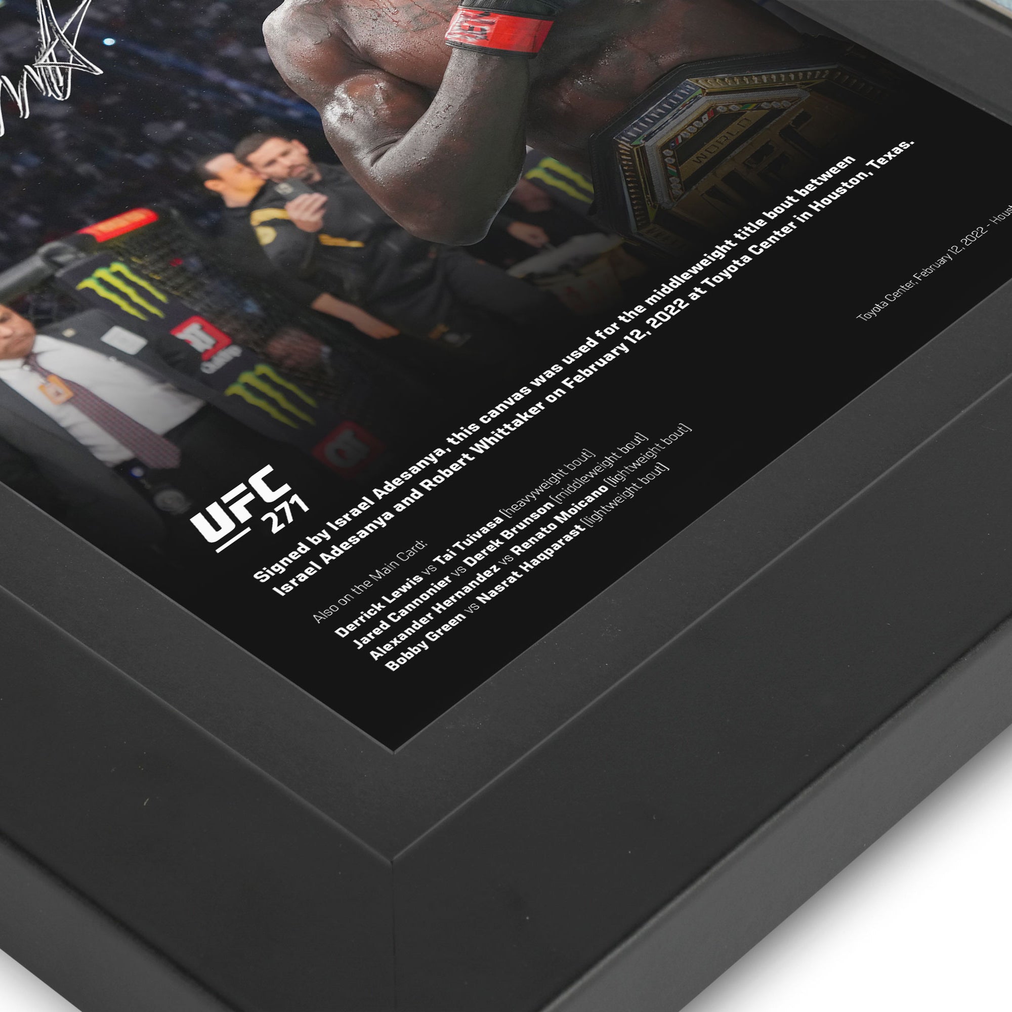 Israel Adesanya Canvas & Signed 'Celebrating' Photo UFC 271: Adesanya vs Whittaker 2