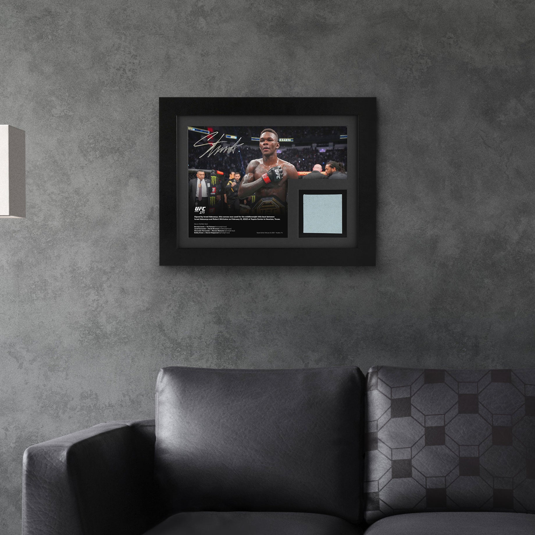 Israel Adesanya Canvas & Signed 'Celebrating' Photo UFC 271: Adesanya vs Whittaker 2
