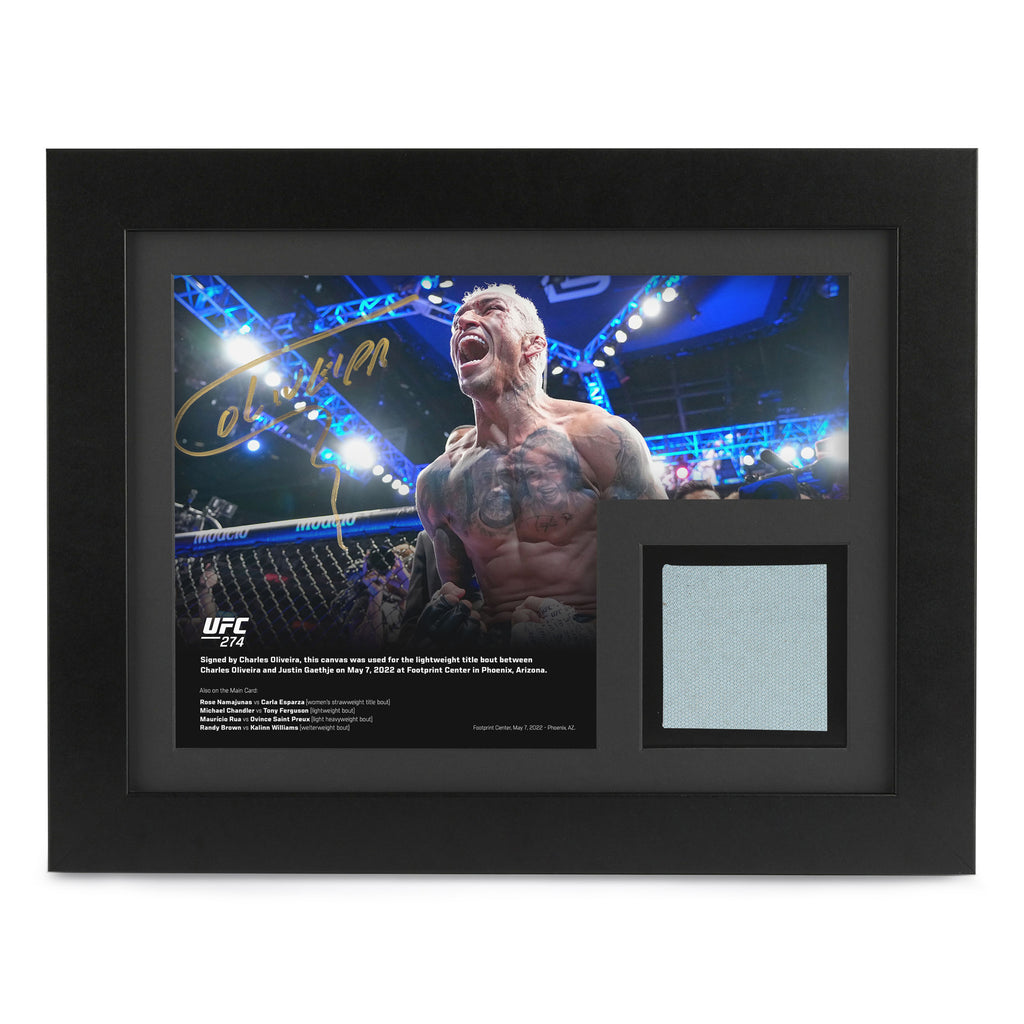 Charles Oliveira Canvas & Signed 'Celebrating' Photo UFC 274: Oliveira vs Gaethje
