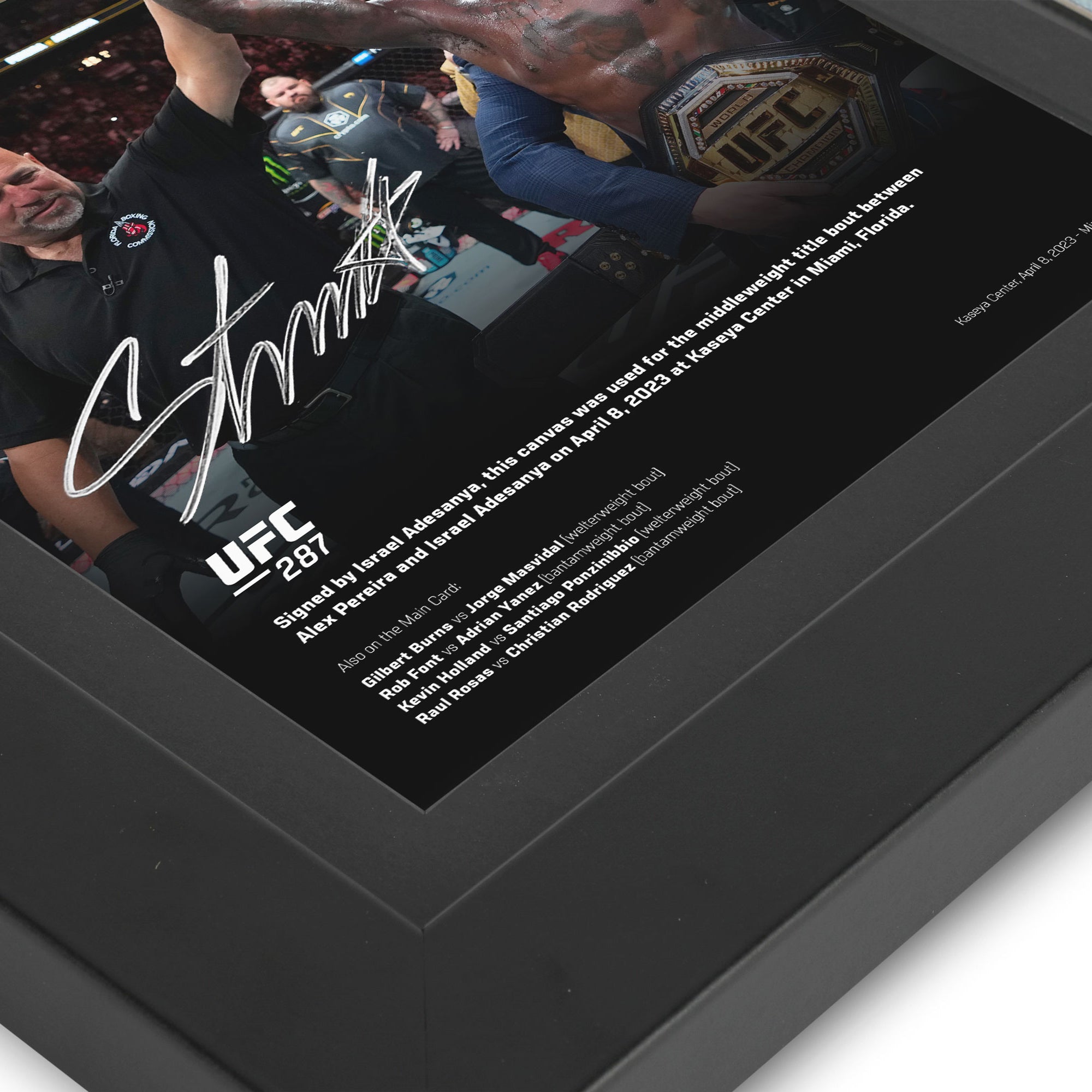 Israel Adesanya Canvas & Signed 'Celebration' Photo – UFC 287: Pereira vs Adesanya 2