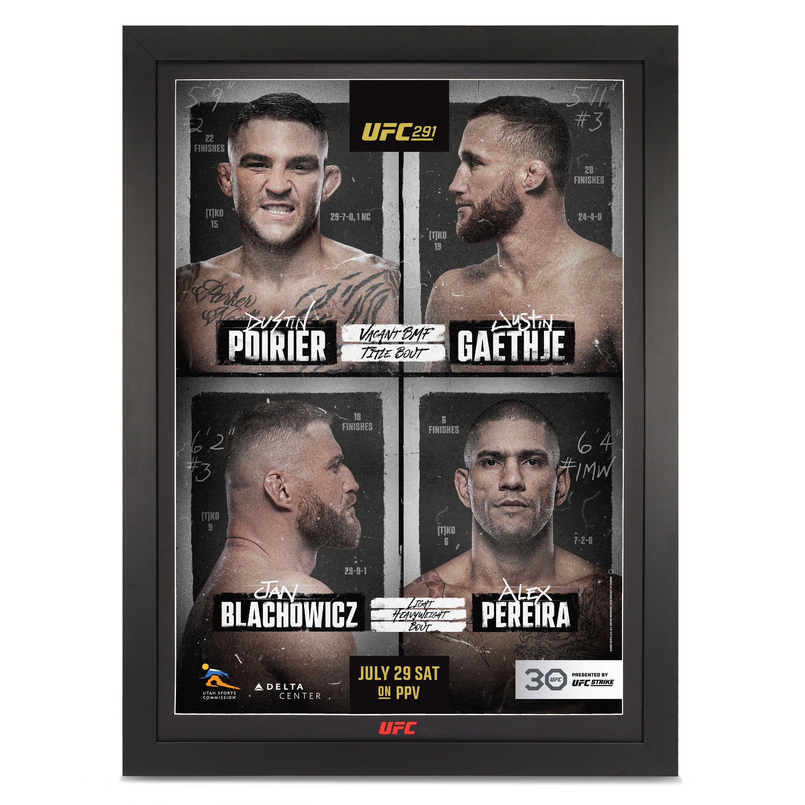 UFC 291: Poirier vs Gaethje 2 Autographed Event Poster