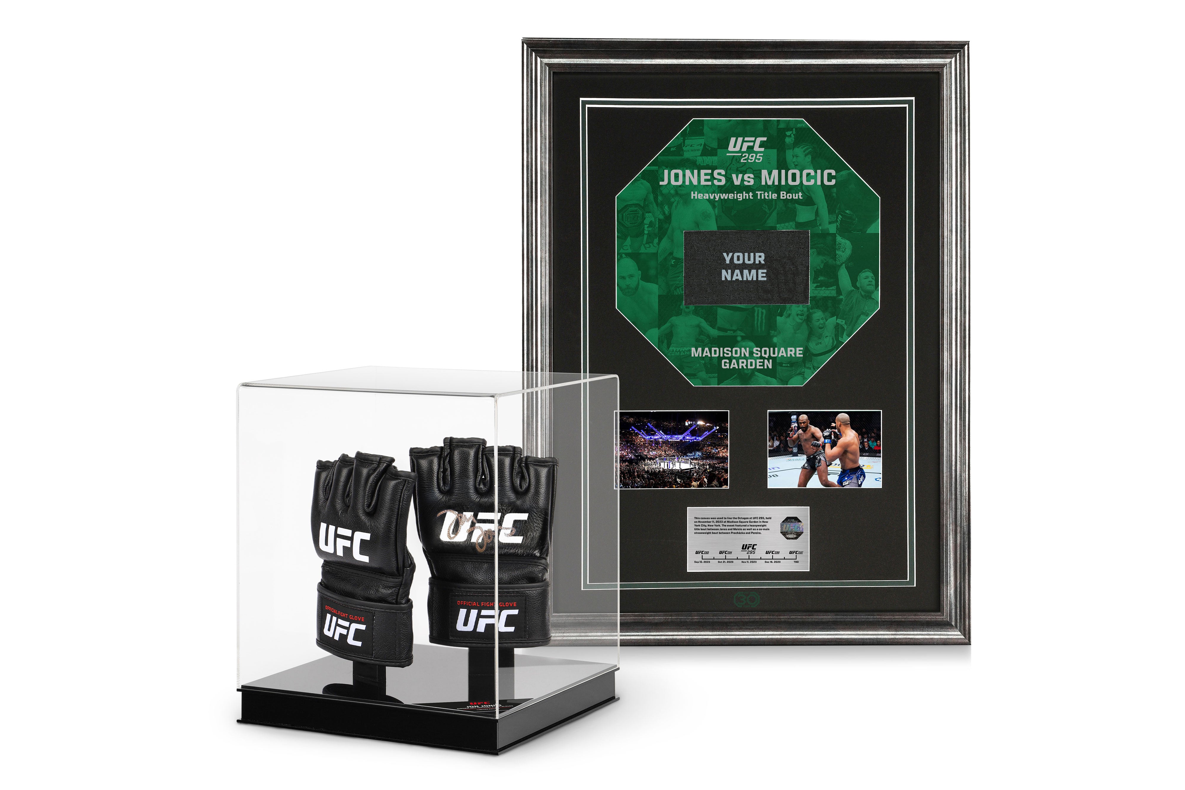 UFC 295: Jones vs Miocic Name On Canvas & Jon Jones Signed Gloves