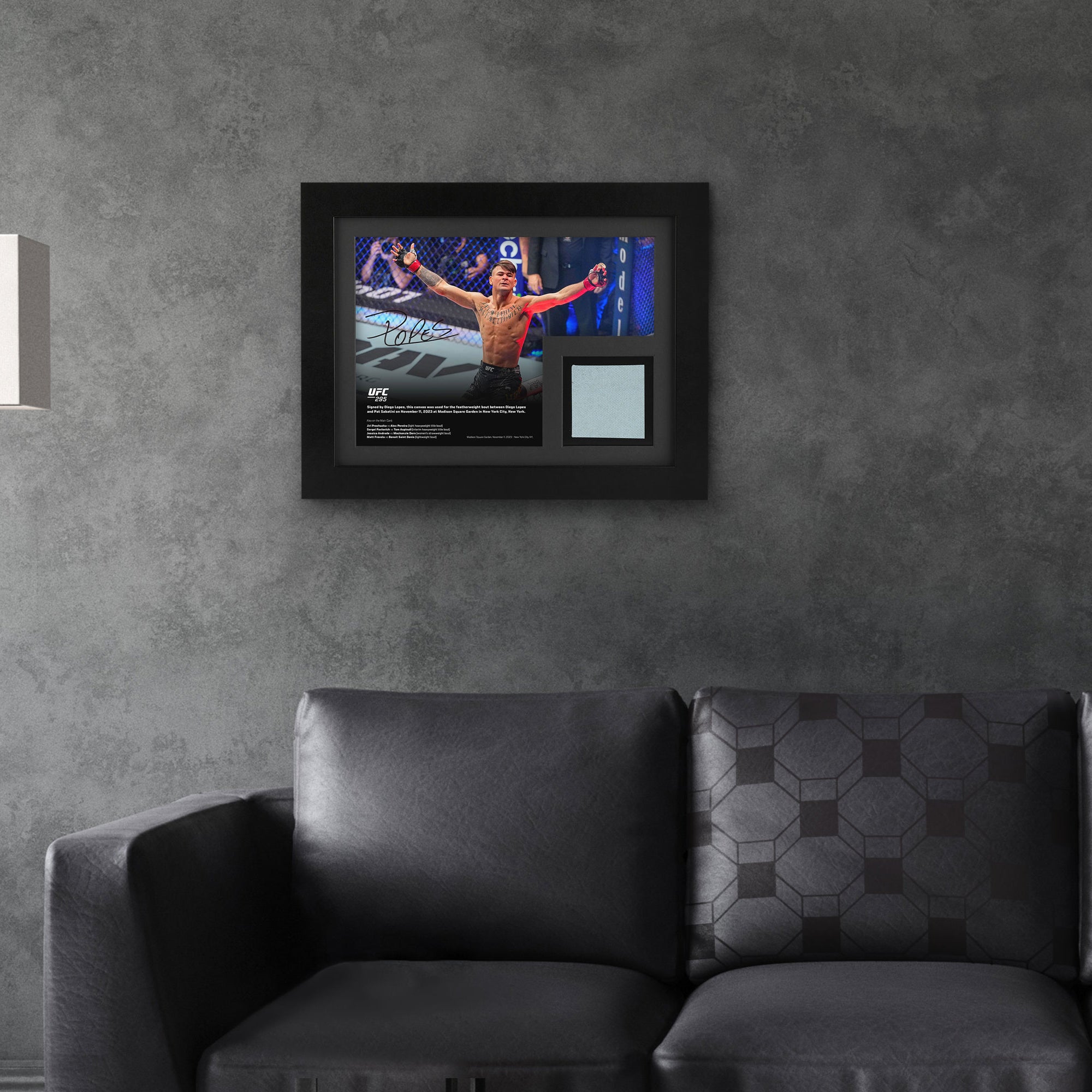 Diego Lopes Canvas & Signed 'Celebrating' Photo UFC 295: Procházka vs Pereira