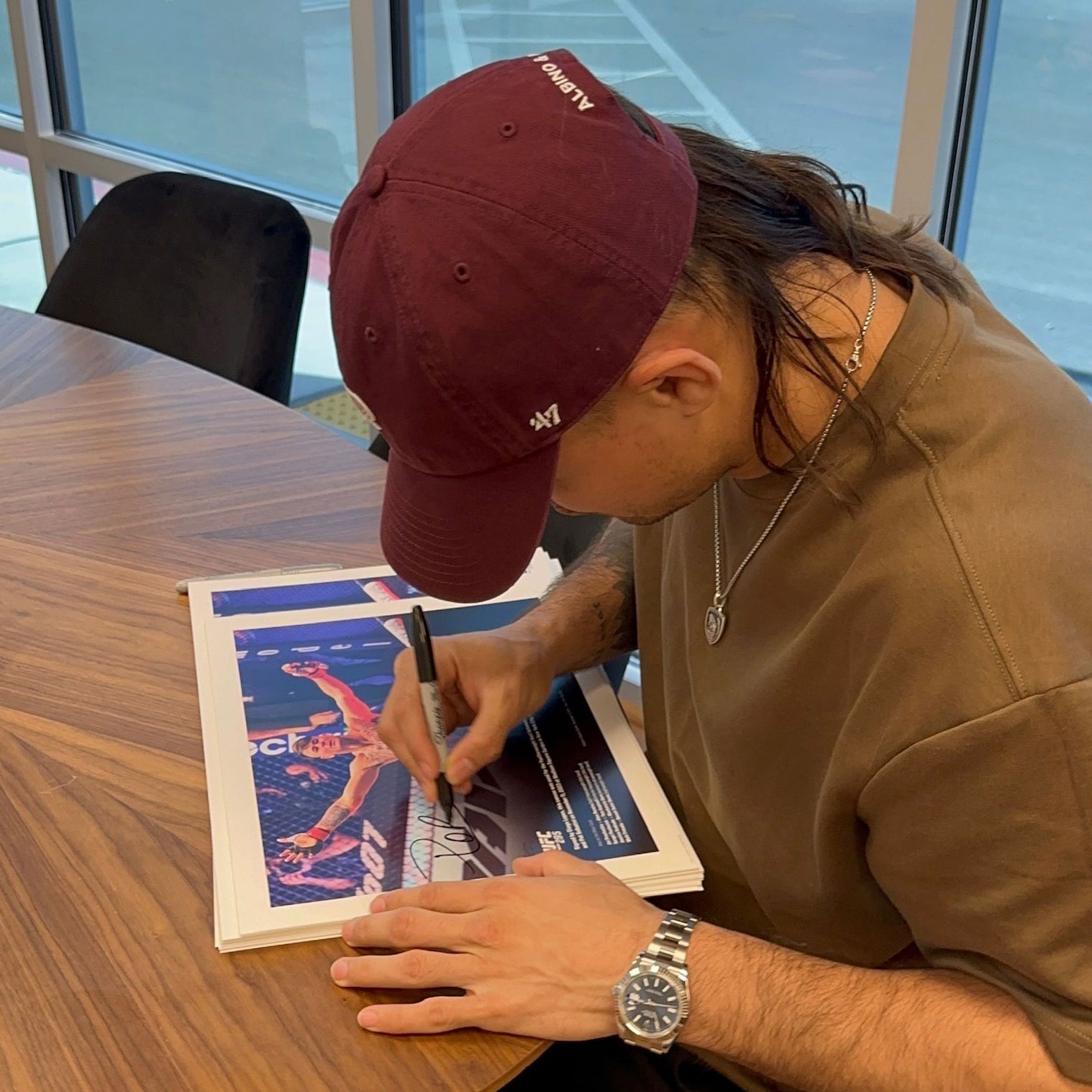 Diego Lopes Canvas & Signed 'Celebrating' Photo UFC 295: Procházka vs Pereira