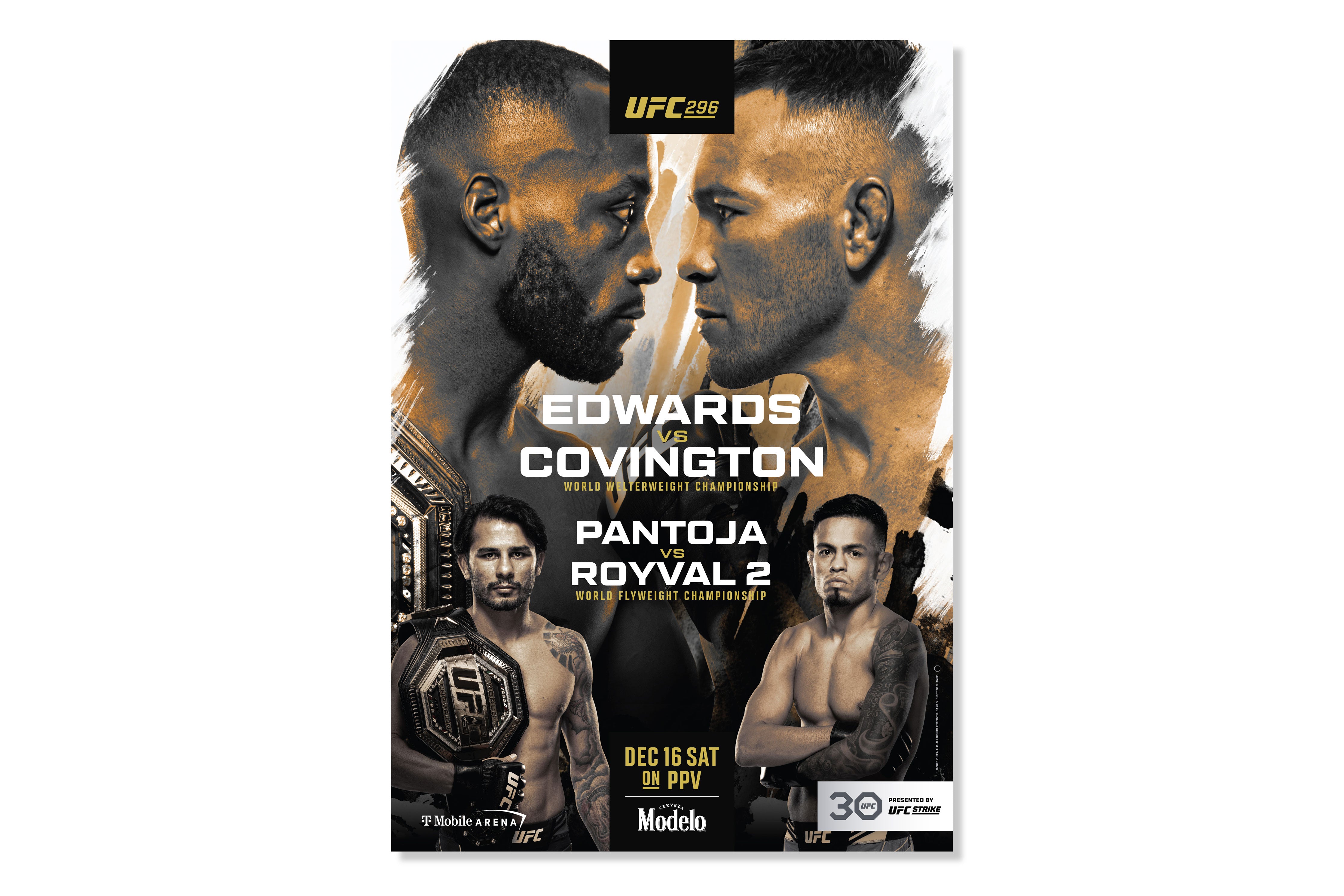 UFC 296: Edwards vs Covington Autographed Poster