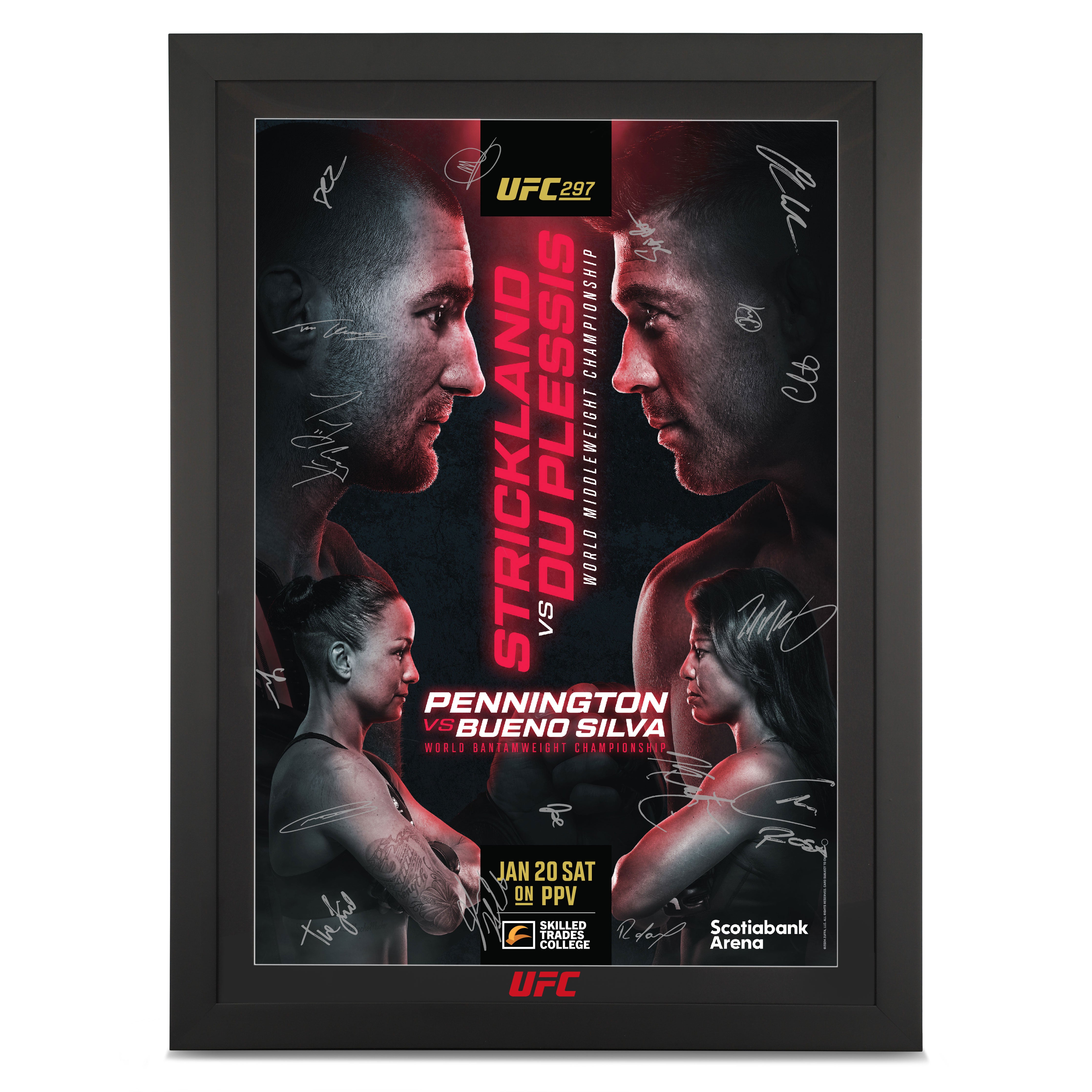UFC 297: Strickland vs du Plessis Autographed Poster