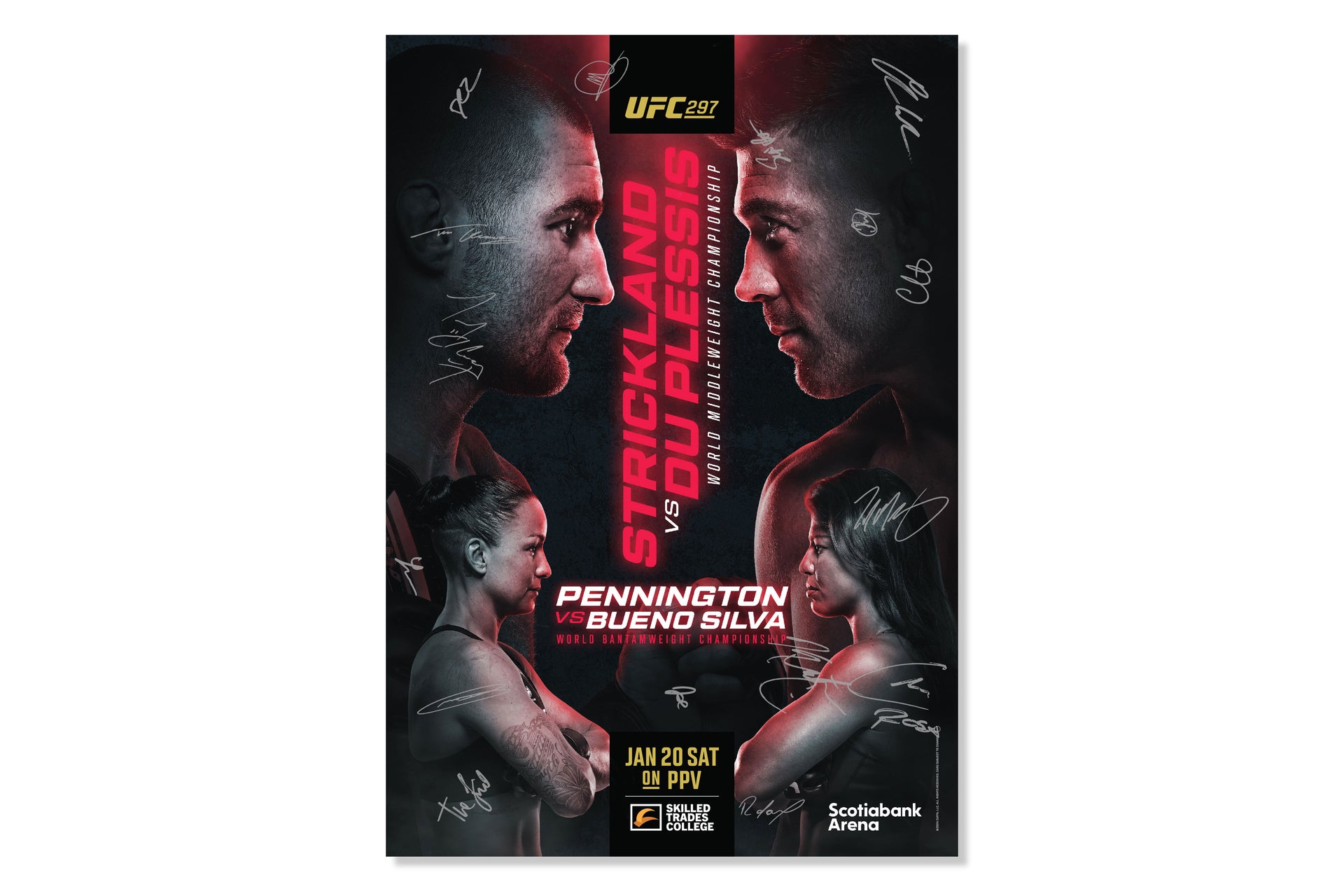 UFC 297: Strickland vs du Plessis Autographed Event Poster