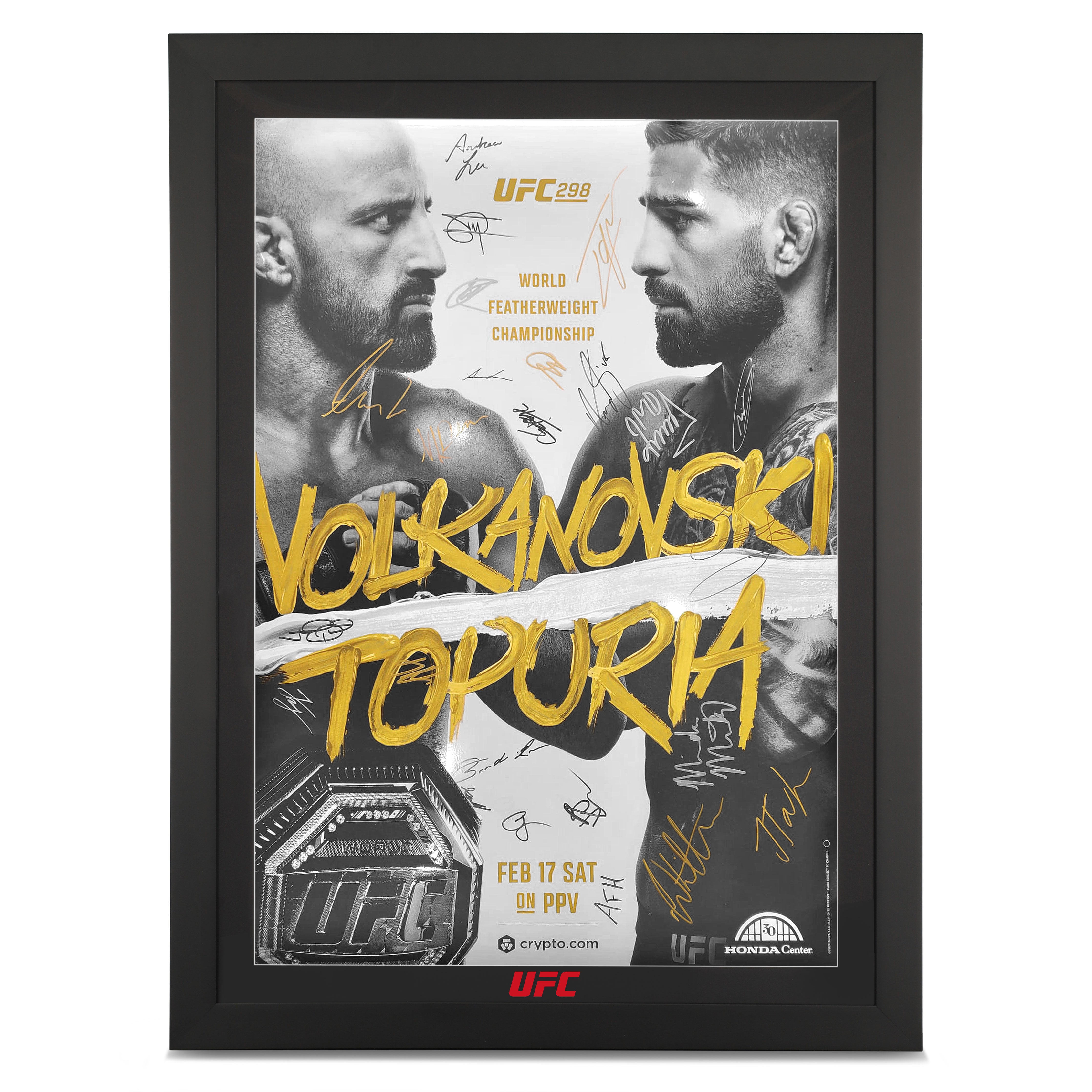UFC 298: Volkanovski vs Topuria Autographed Poster