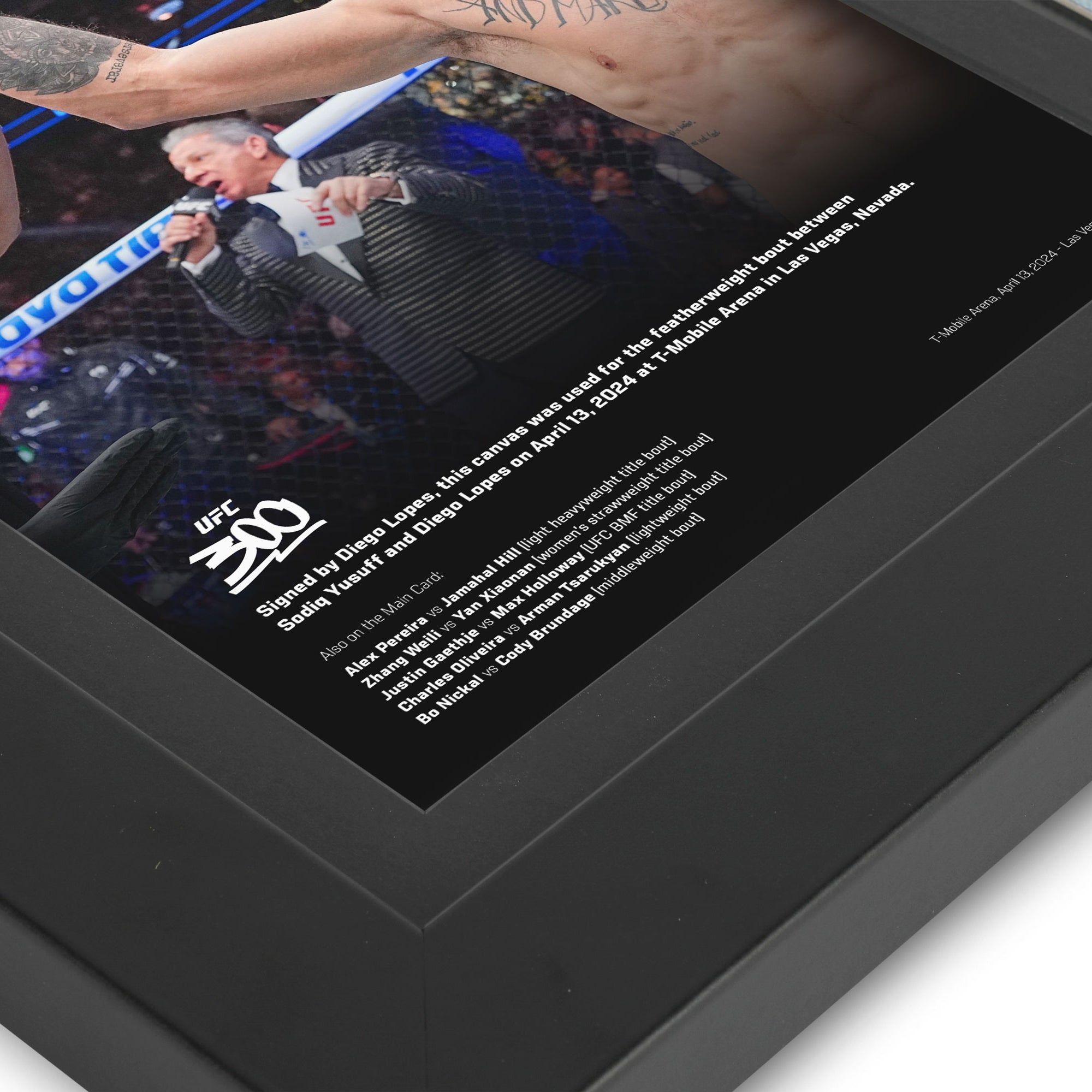 Diego Lopes Canvas & Signed 'Celebrating' Photo UFC 300: Pereira vs Hill