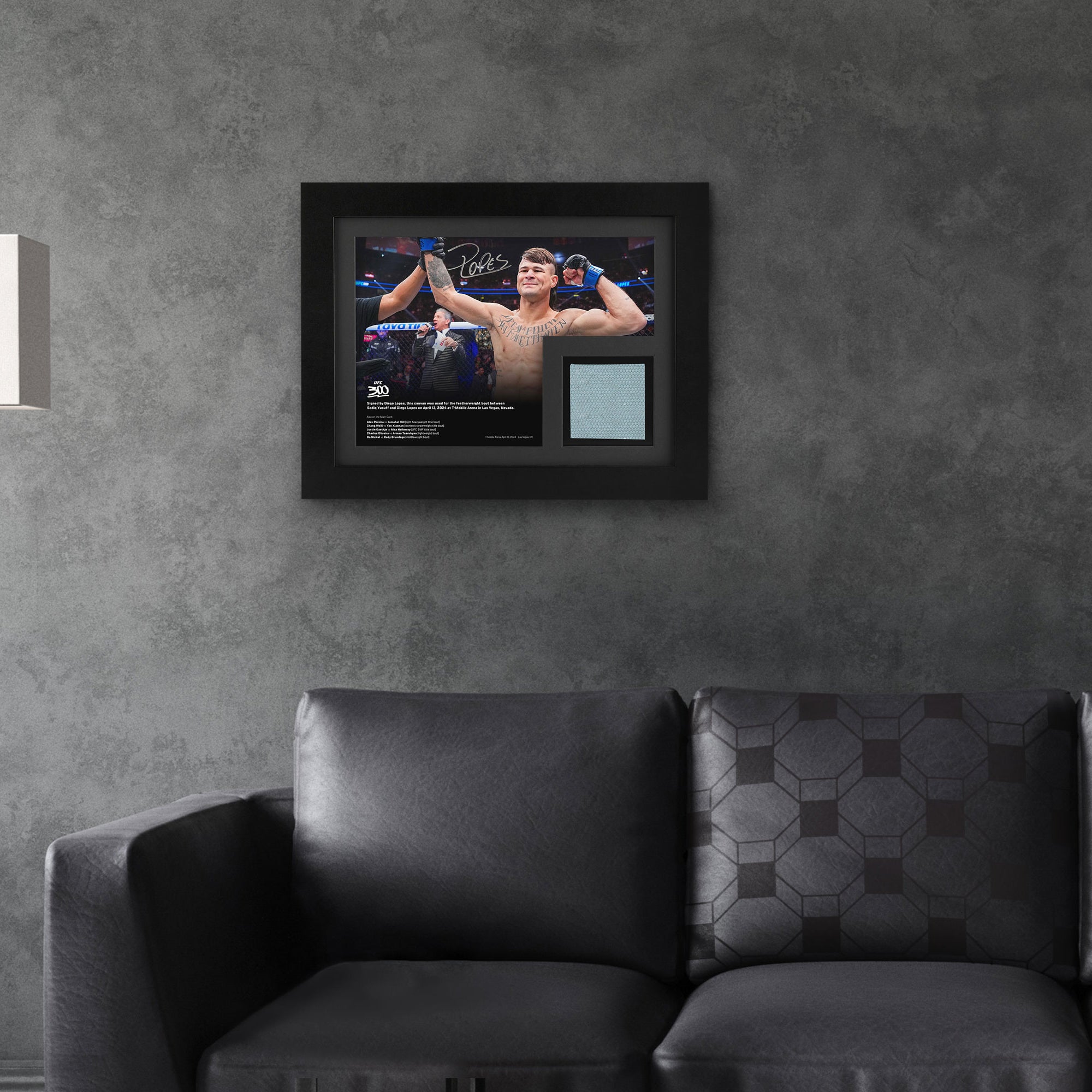 Diego Lopes Canvas & Signed 'Celebrating' Photo UFC 300: Pereira vs Hill