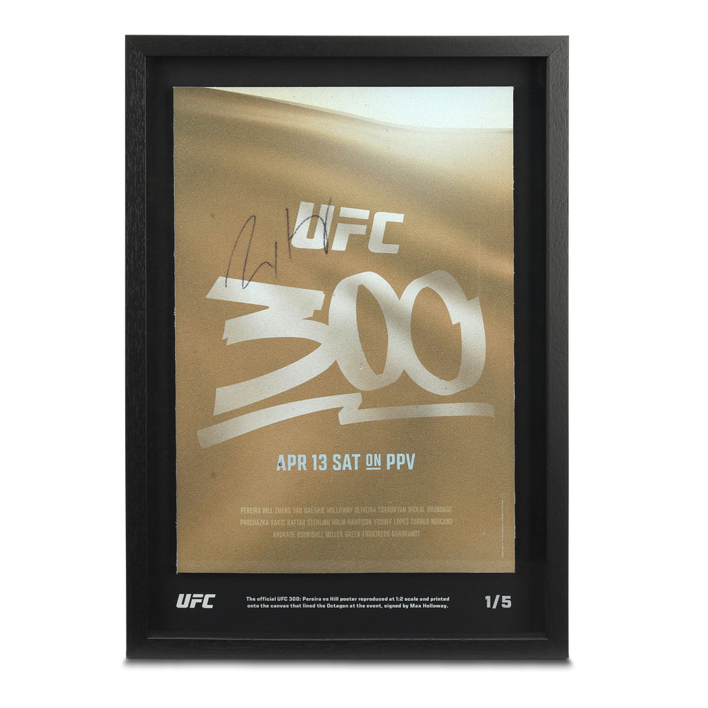 Max Holloway Signed UFC 300: Pereira vs Hill Limited Edition Canvas Poster