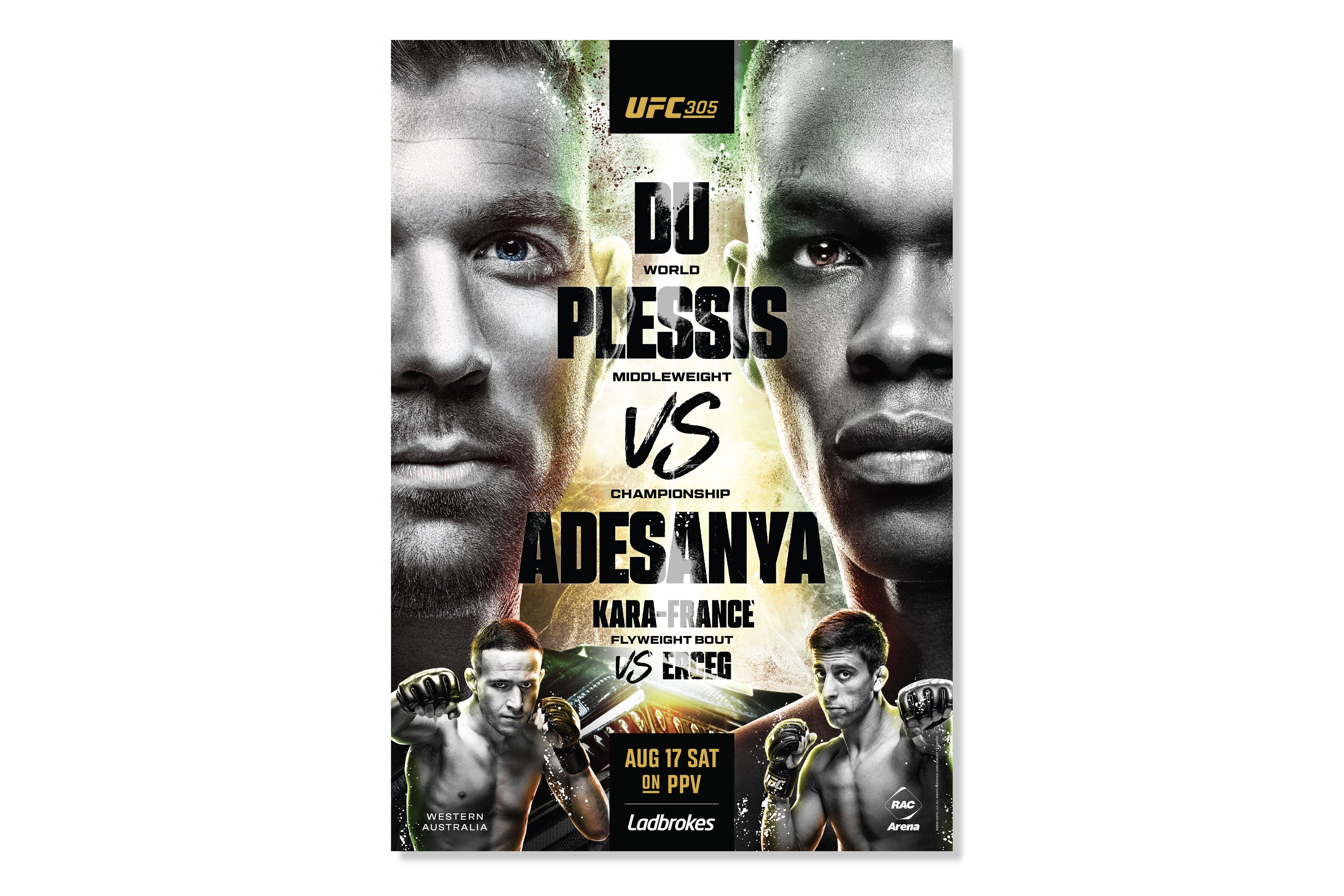 UFC 305: Du Plessis vs Adesanya Autographed Event Poster