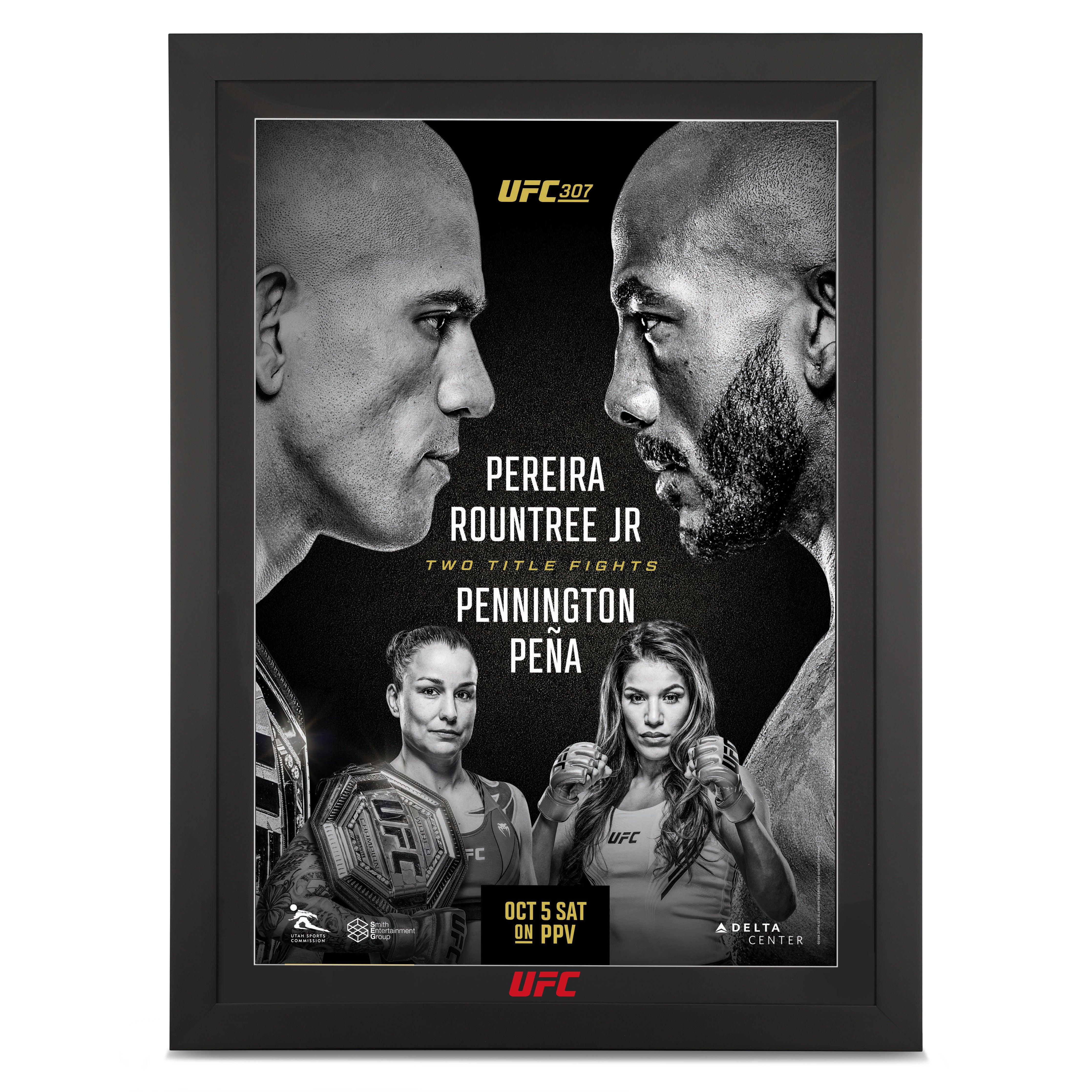 UFC 307: Pereira vs Rountree Jr Autographed Event Poster