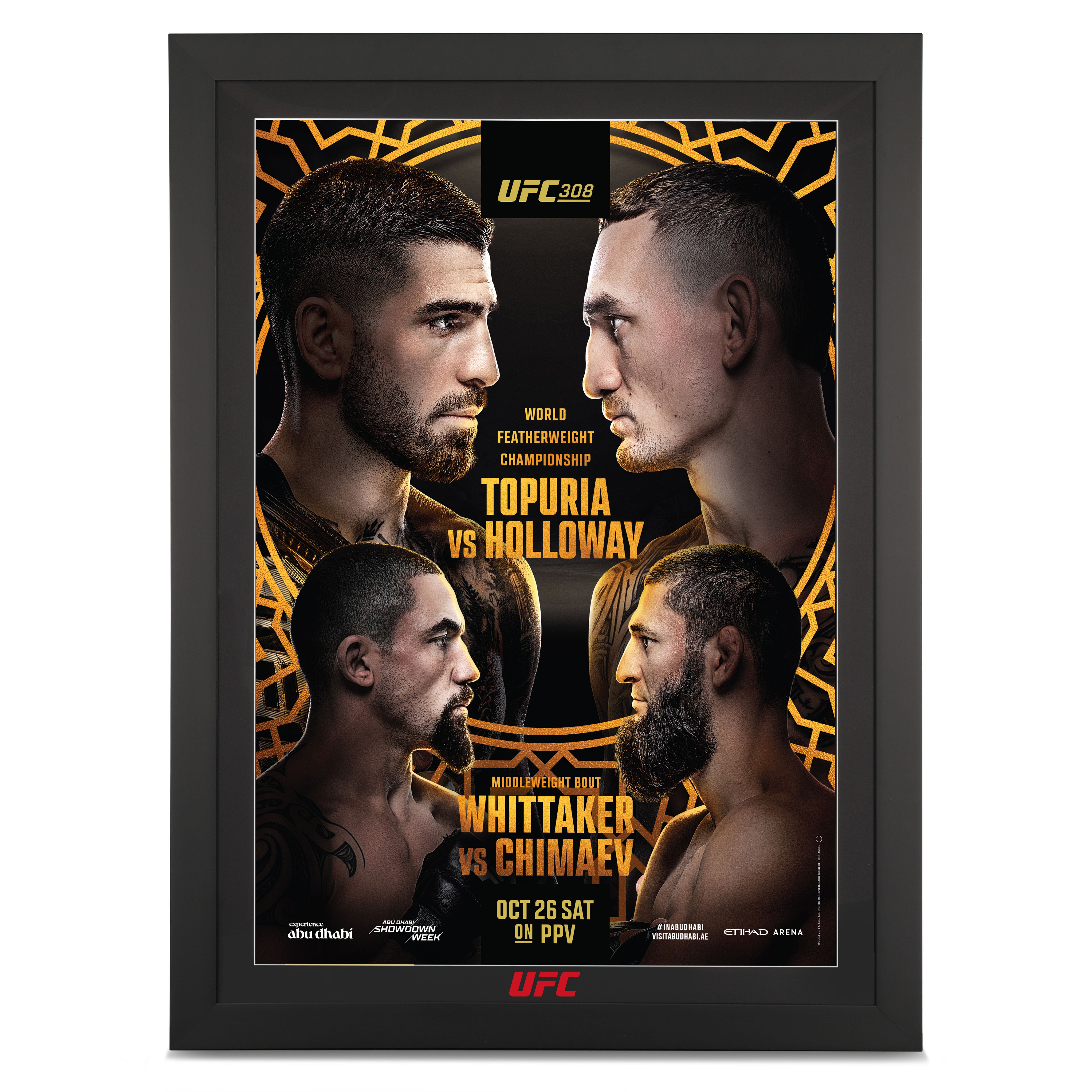 UFC 308: Topuria vs Holloway Autographed Event Poster - First Edition