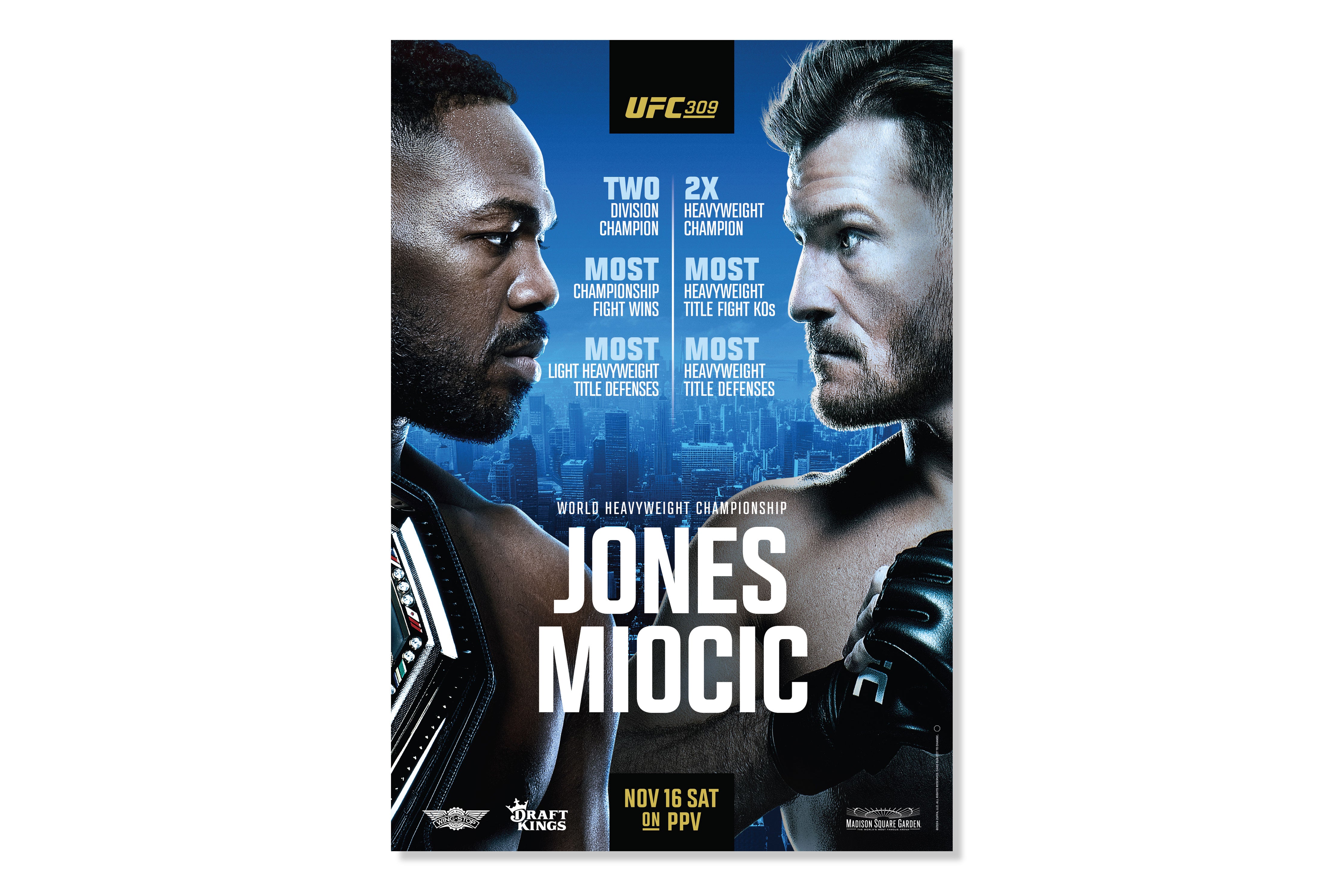 UFC 309: Jones vs Miocic Autographed Event Poster – First Edition