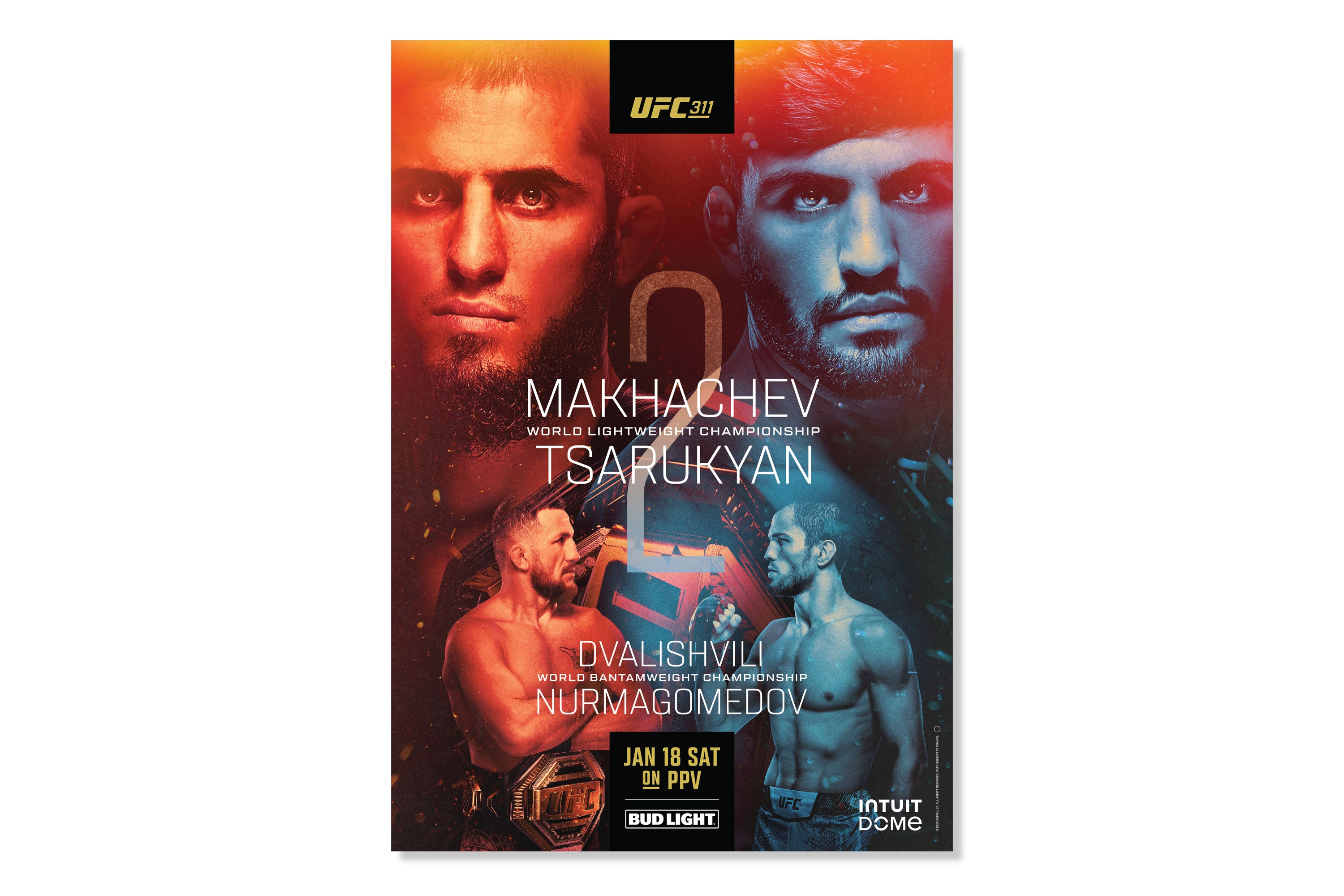 UFC 311: Makhachev vs  Moicano Autographed Event Poster