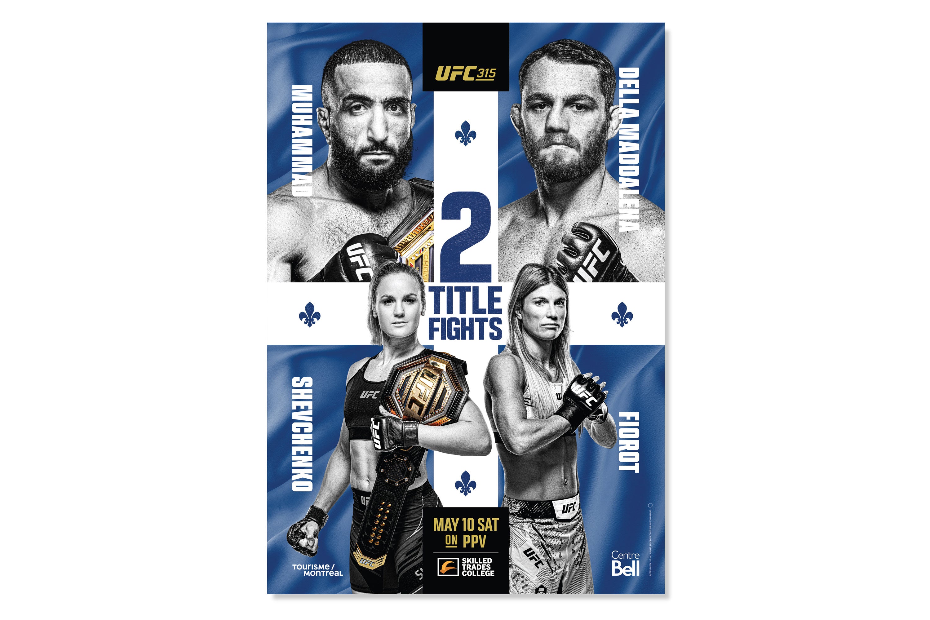 UFC 315: Muhammad vs Della Maddalena Autographed First Edition Event Poster
