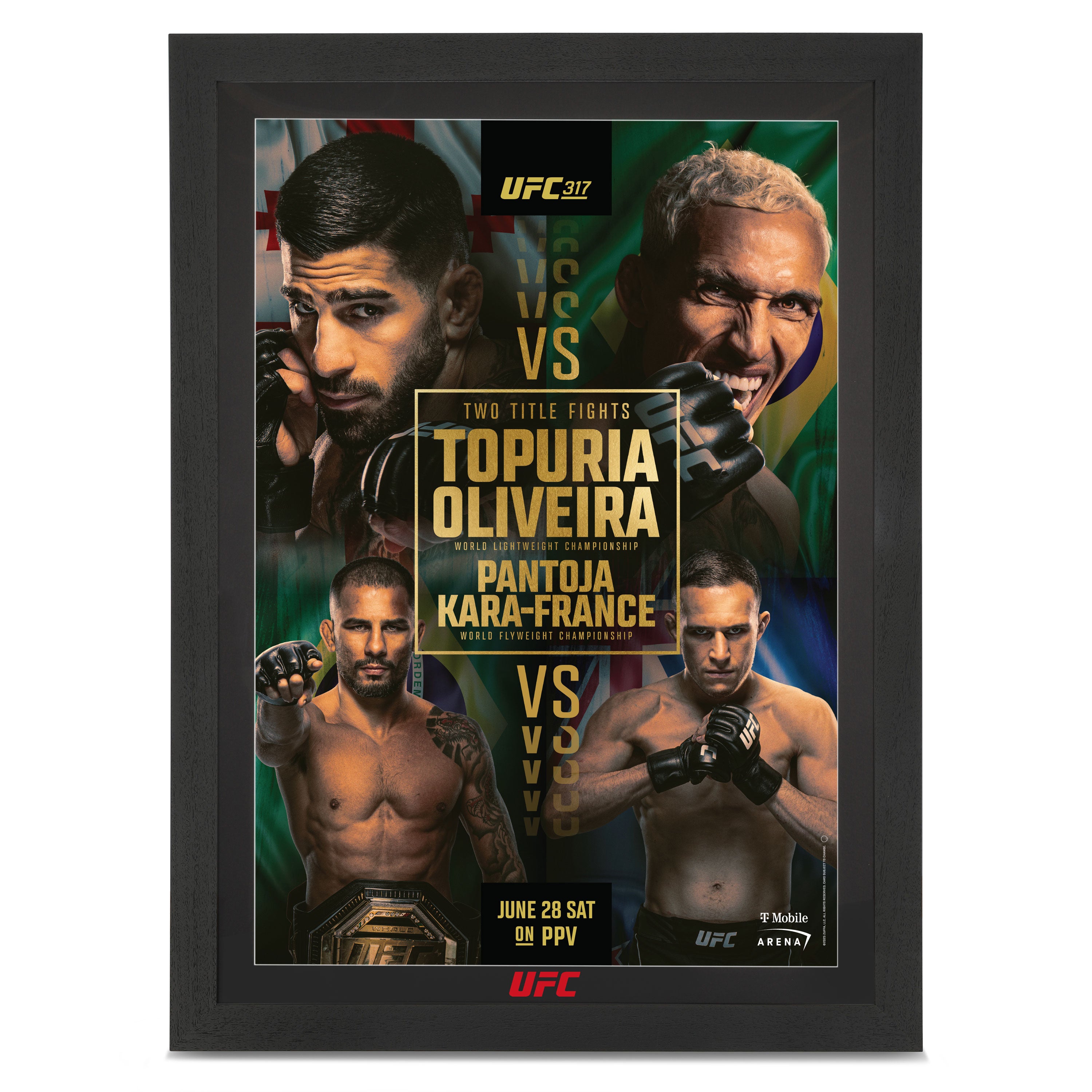 UFC 317: Topuria vs Oliveira First Edition Autographed Event Poster
