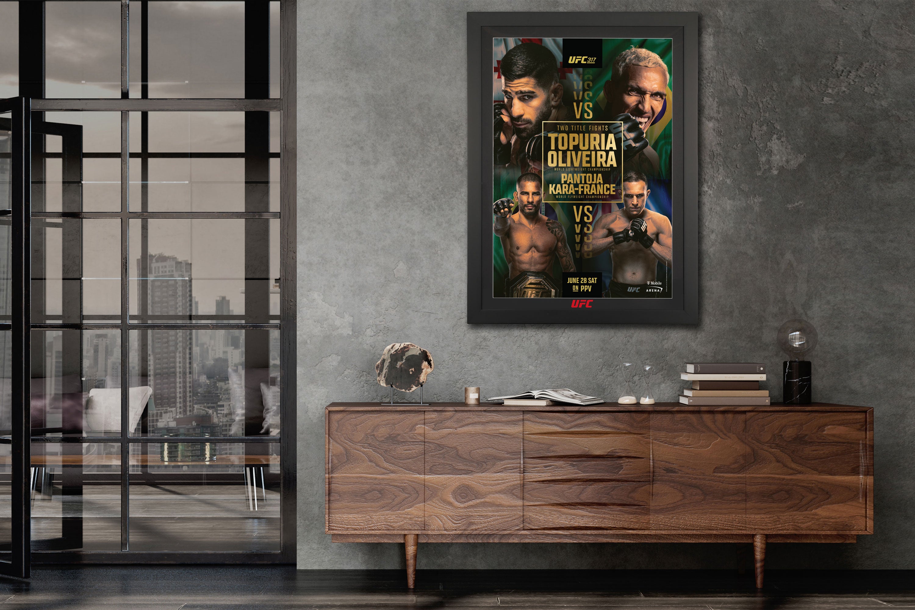 UFC 317: Topuria vs Oliveira First Edition Autographed Event Poster