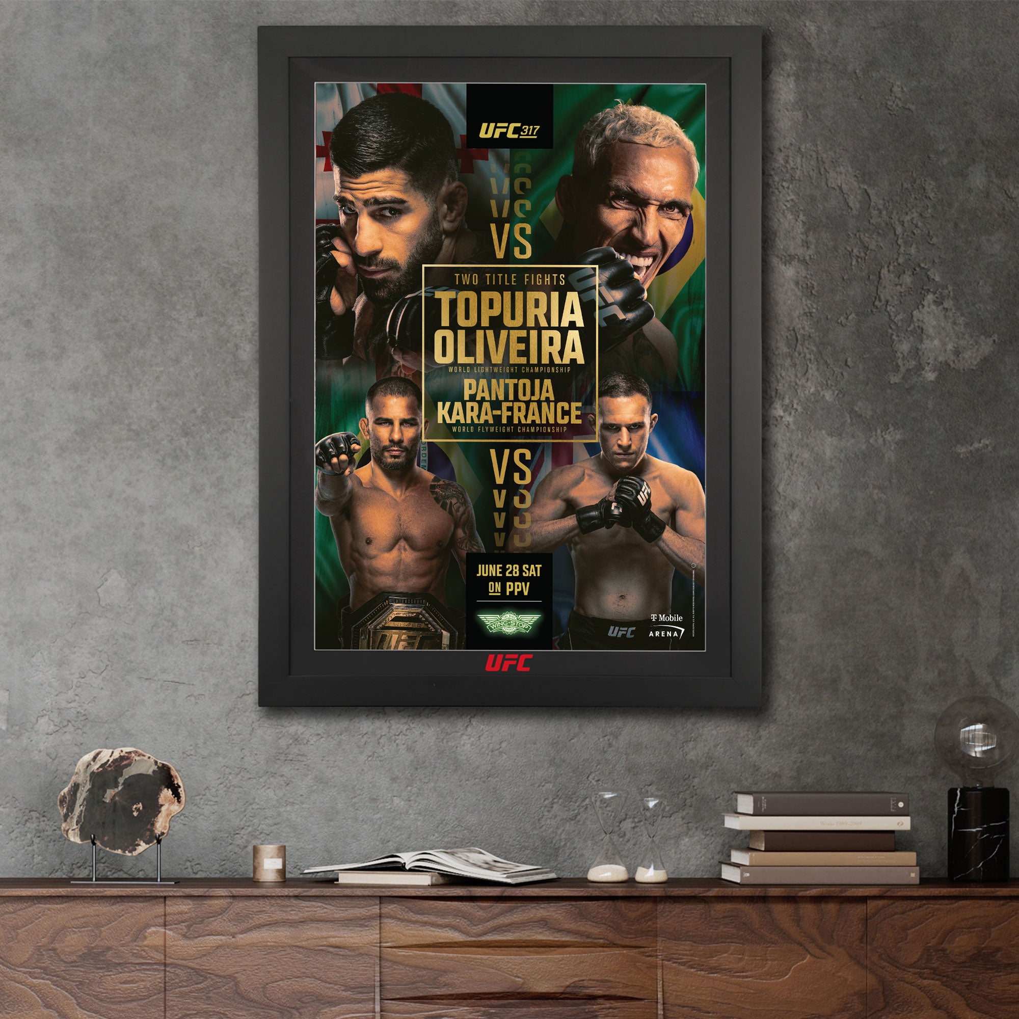 UFC 317: Topuria vs Oliveira Autographed Event Poster