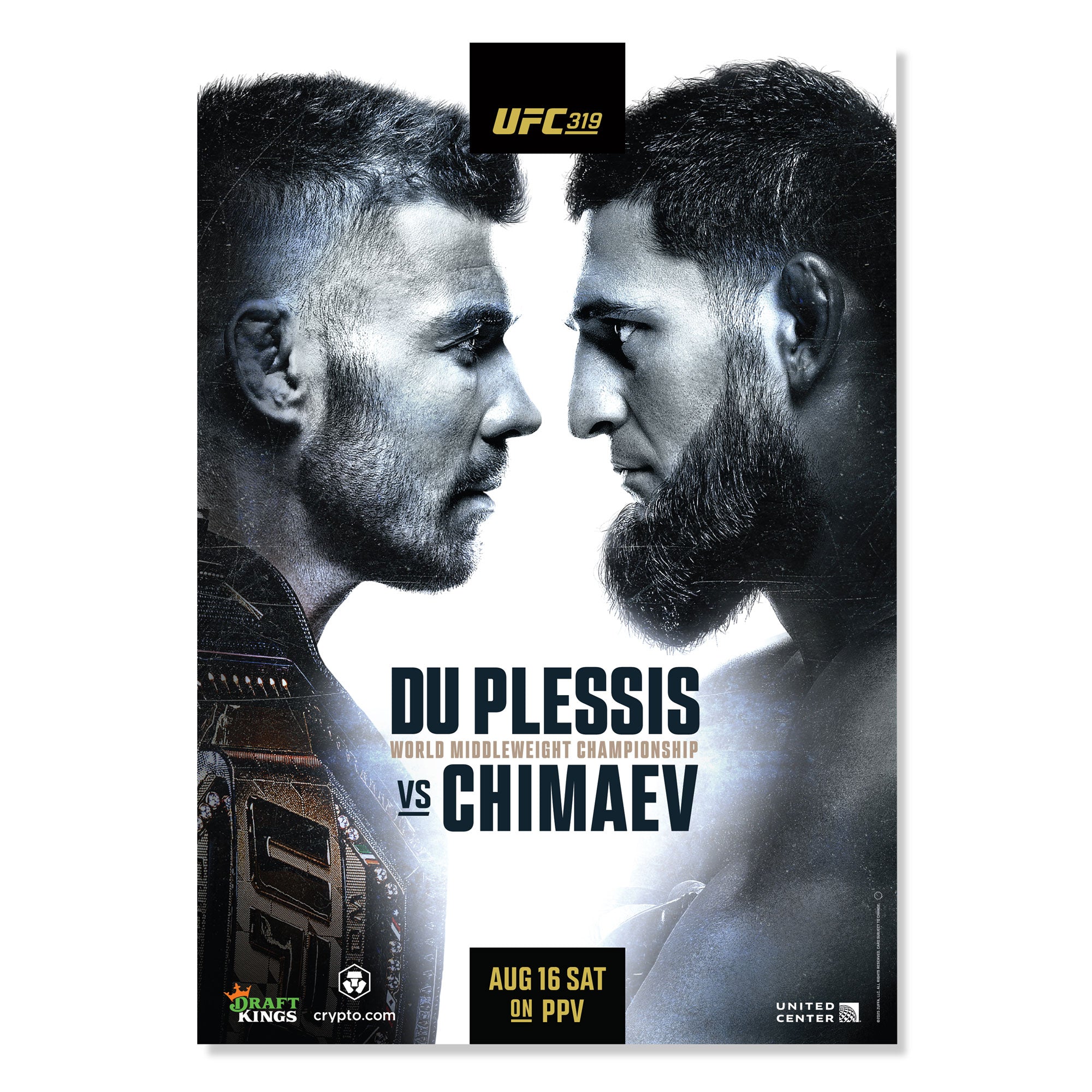 UFC 319: Du Plessis vs Chimaev Autographed Event Poster