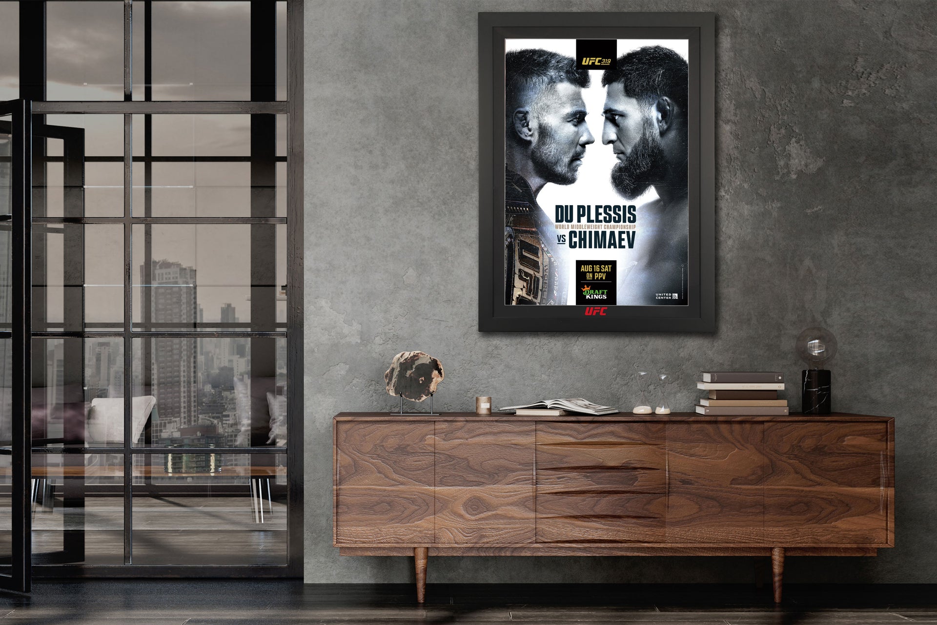 UFC 319: Du Plessis vs Chimaev Autographed Event Poster First Edition