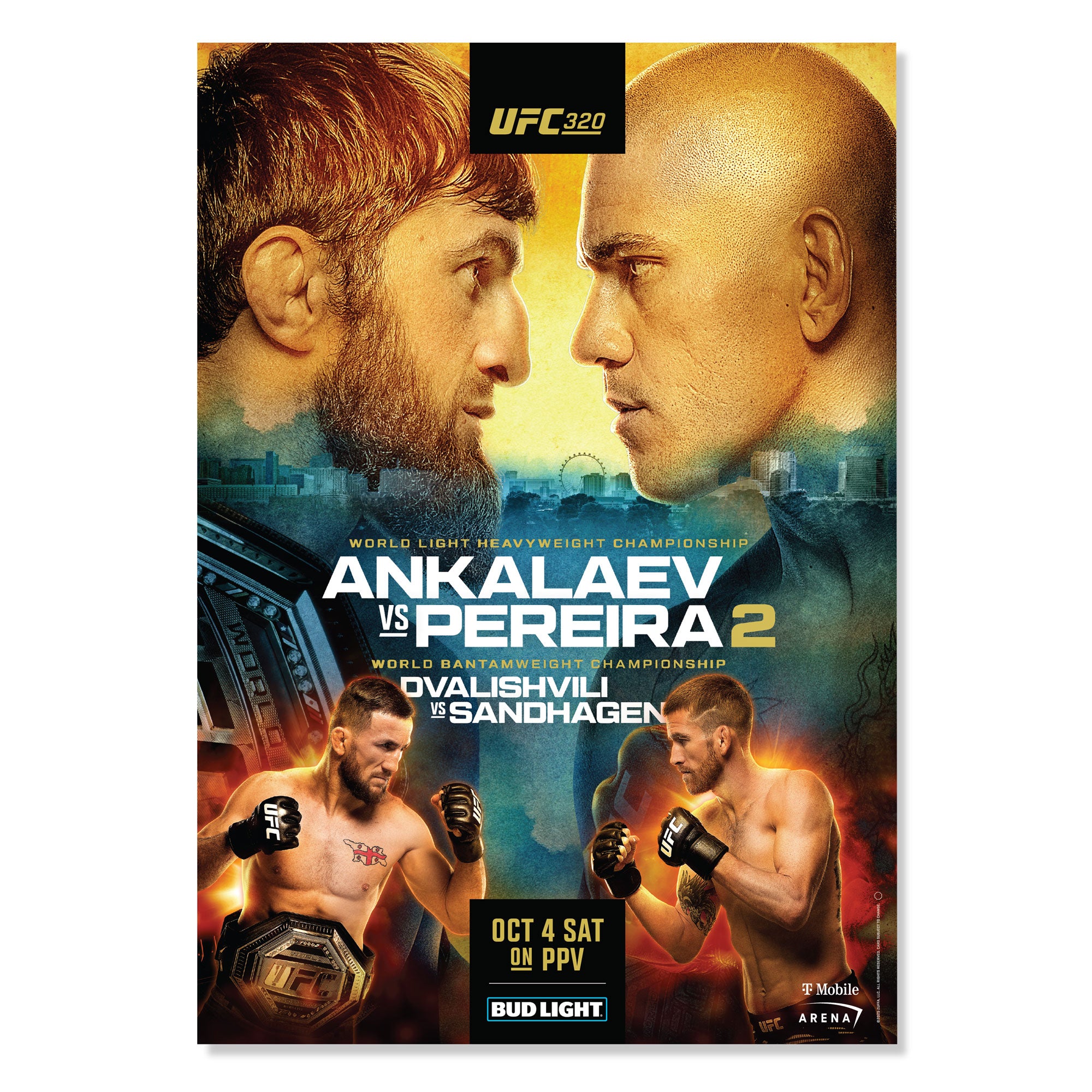 UFC 320: Ankalaev vs Pereira 2 Autographed Event Poster