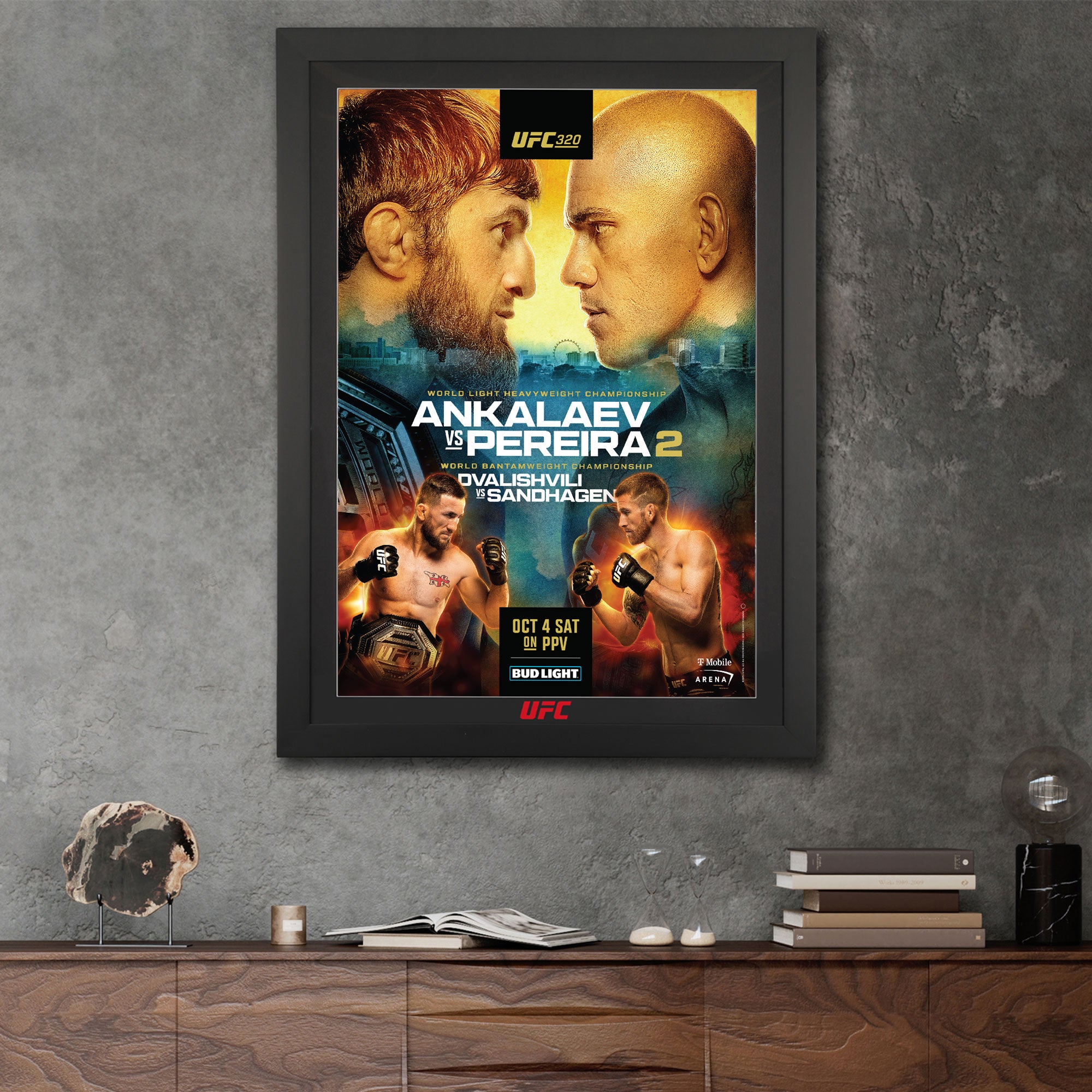 UFC 320: Ankalaev vs Pereira 2 Autographed Event Poster
