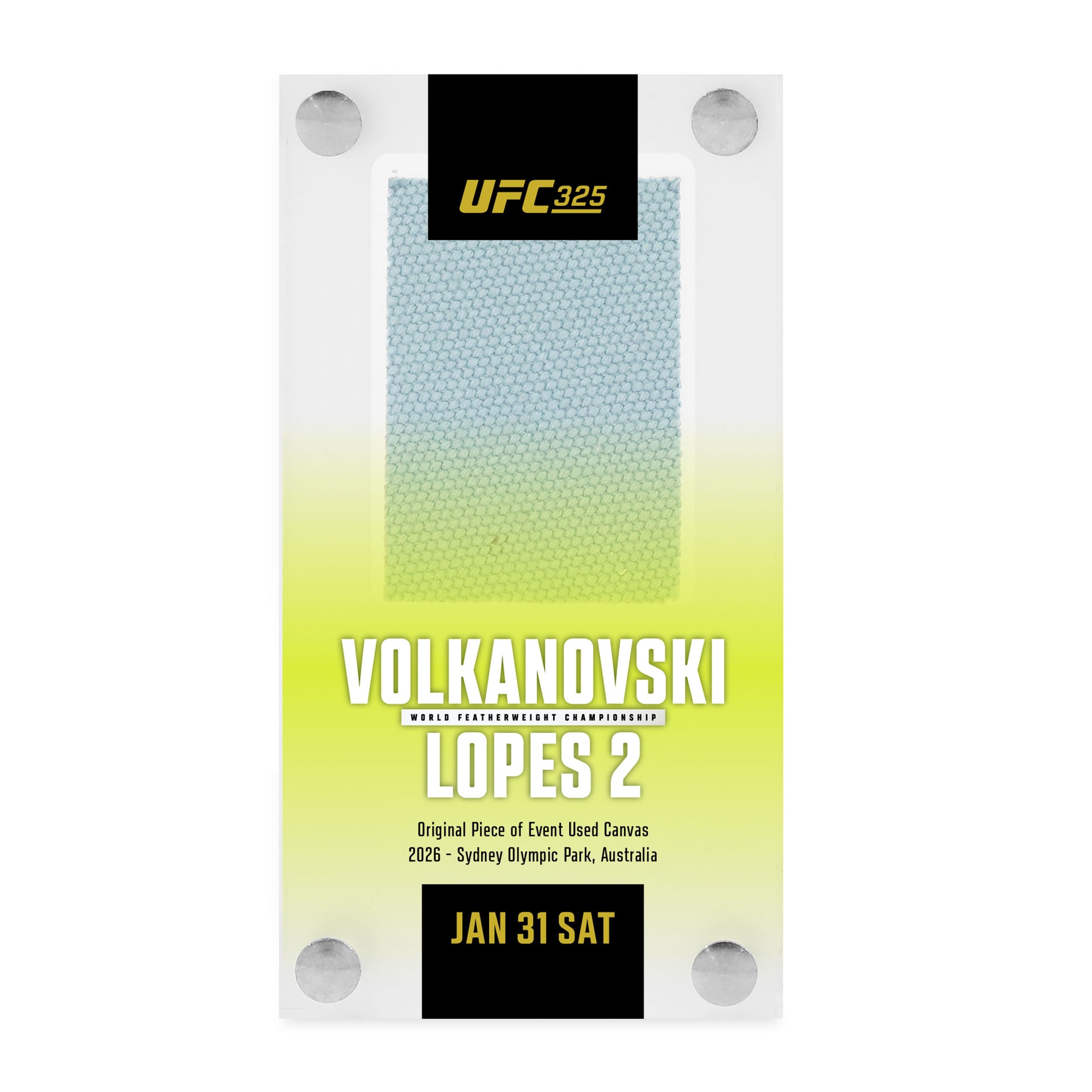 UFC 325: Volkanovski vs Lopes 2 Canvas in Acrylic