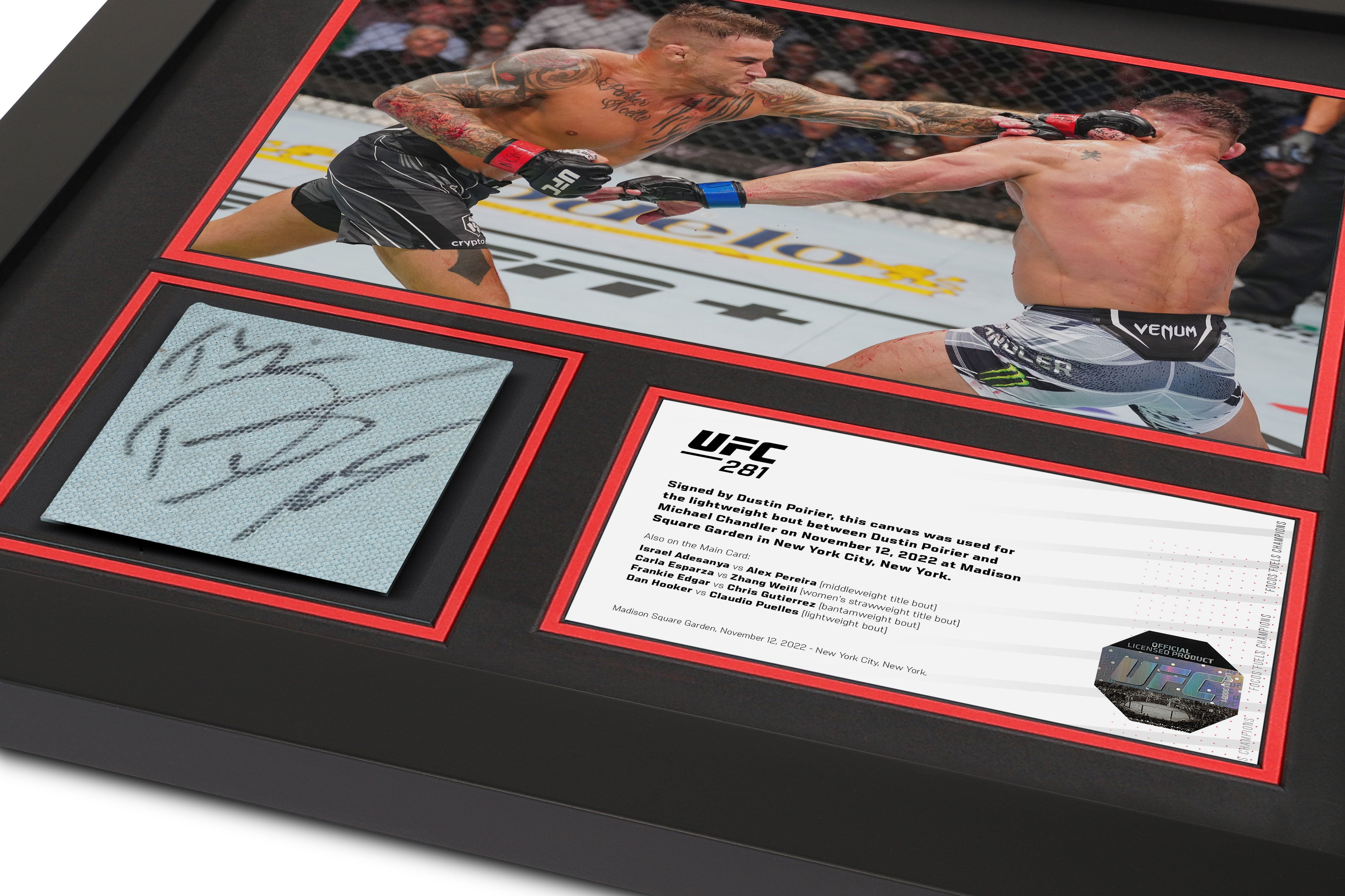 Dustin Poirier UFC 281 Signed Canvas & Photo