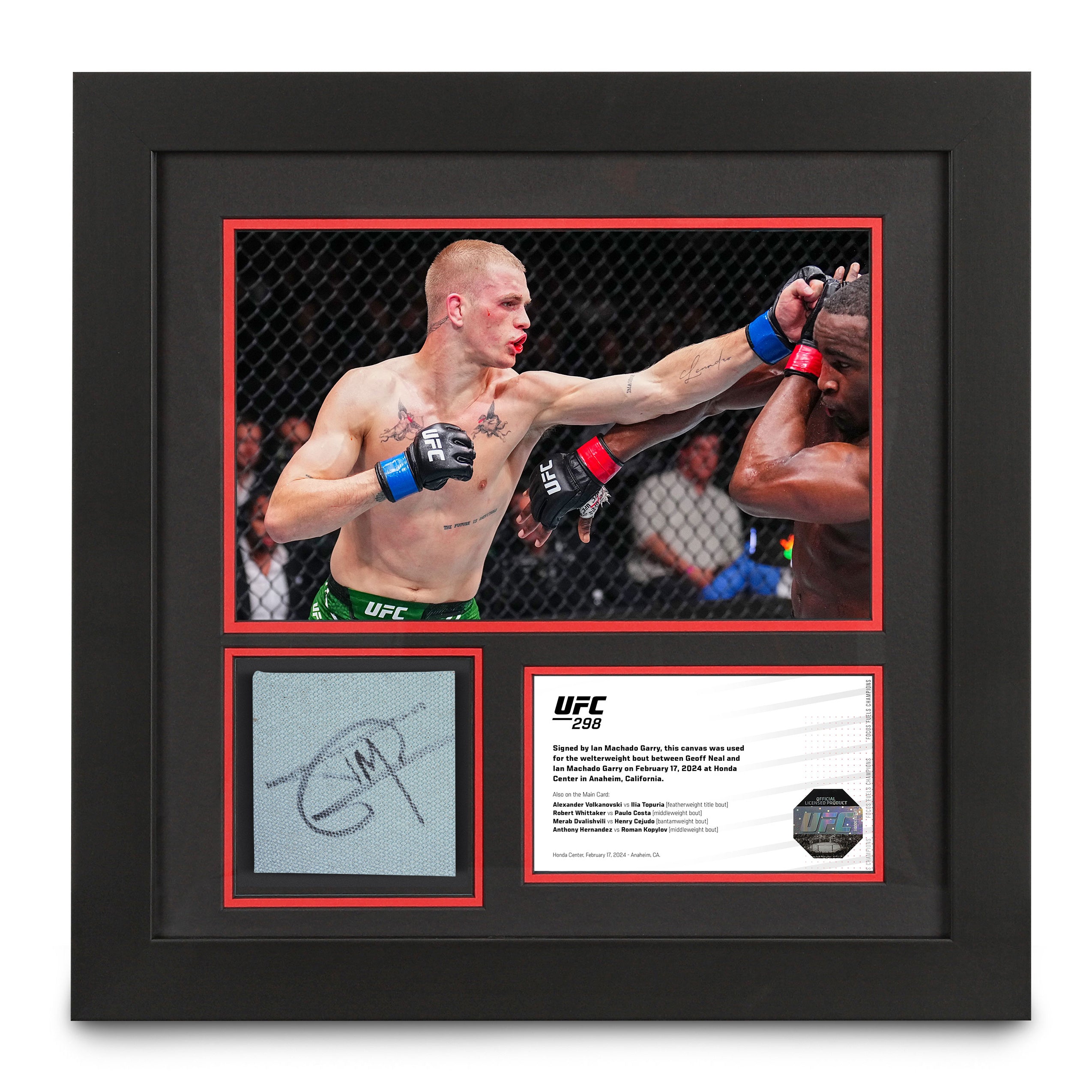 Ian Garry UFC 298 Signed Canvas & Photo