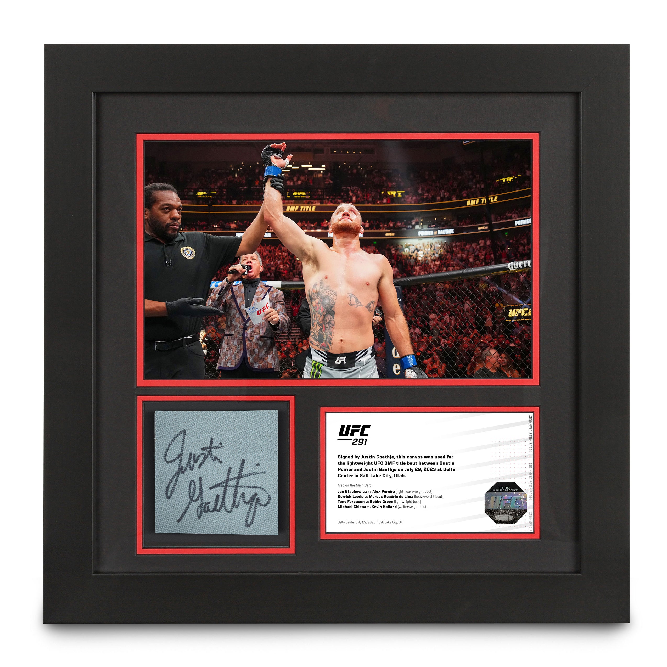 Justin Gaethje UFC 291 Signed Canvas & Photo