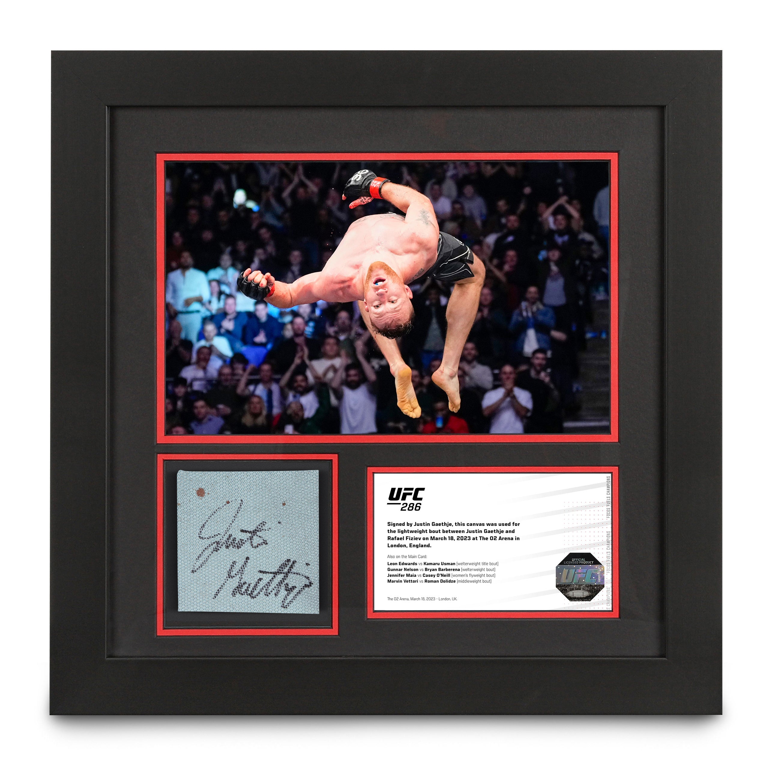 Justin Gaethje UFC 286 Signed Canvas & Photo