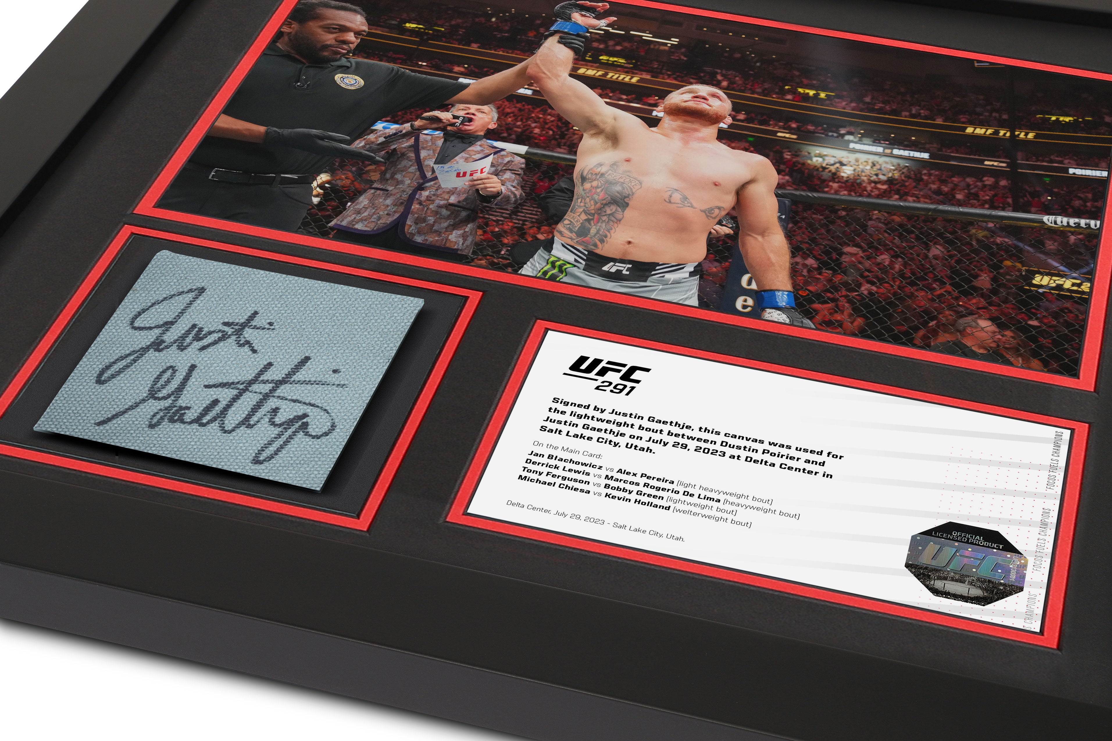 Justin Gaethje UFC 291 Signed Canvas & Photo