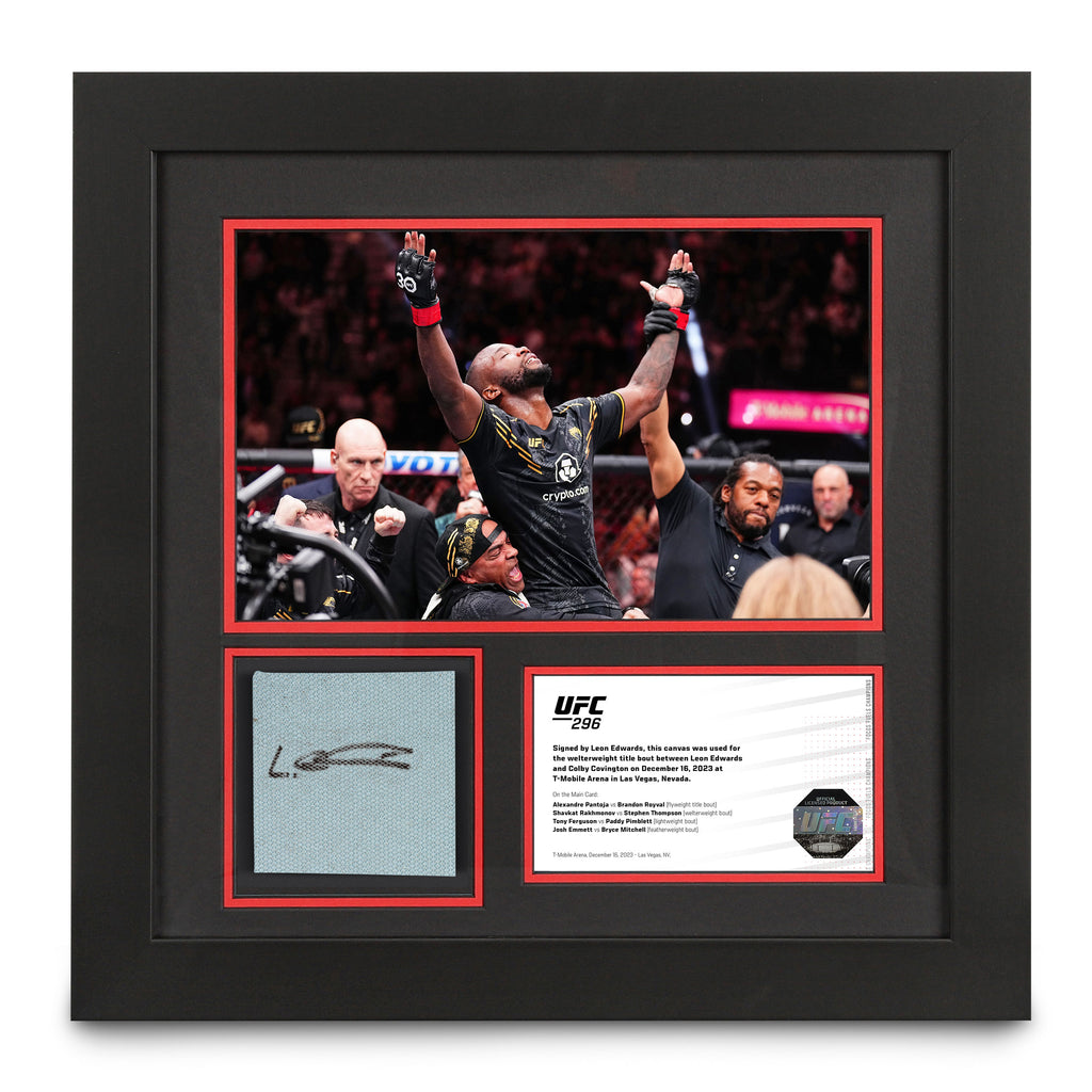 Leon Edwards Signed UFC 296 Canvas & Photo