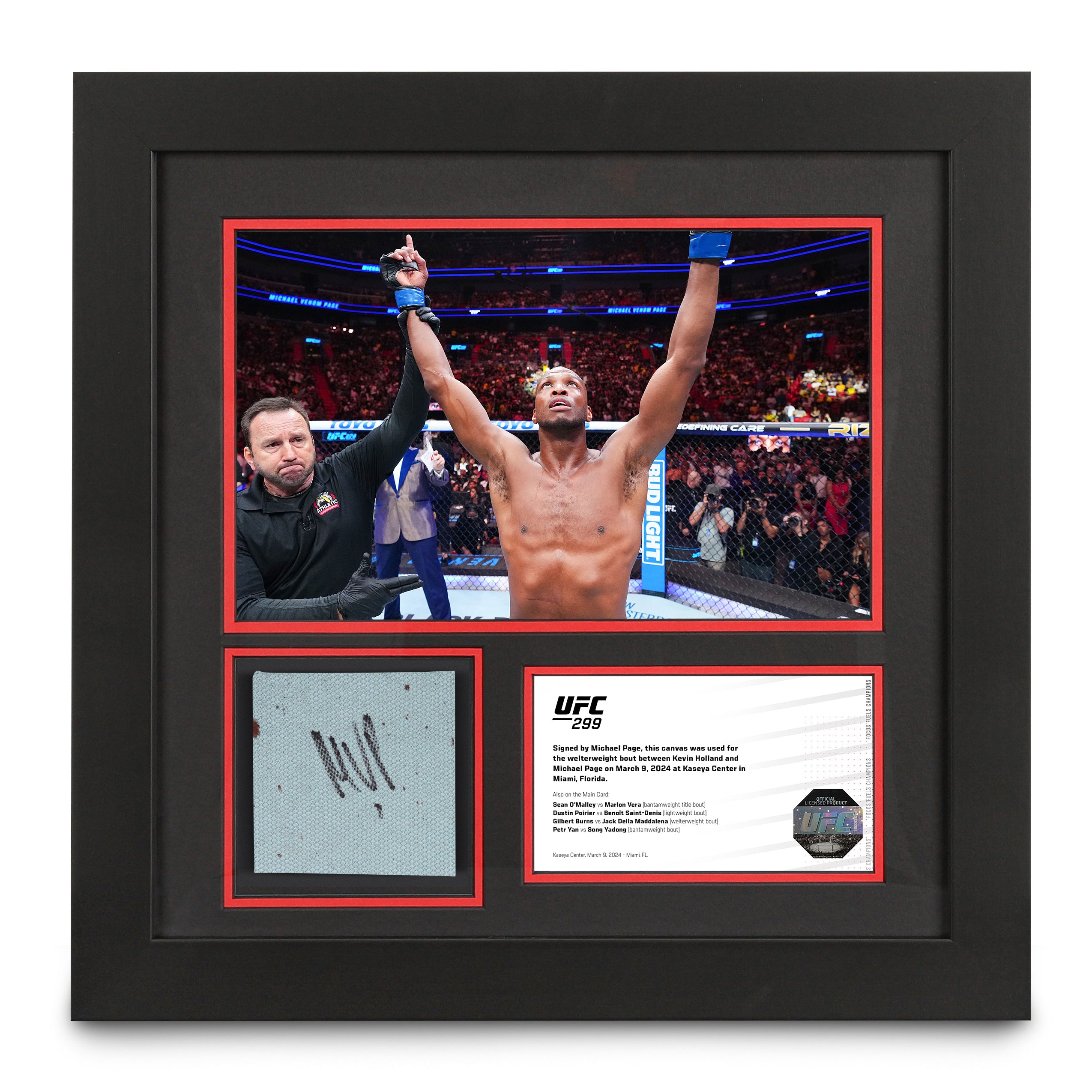 Michael Page Signed Canvas & Photo UFC 299