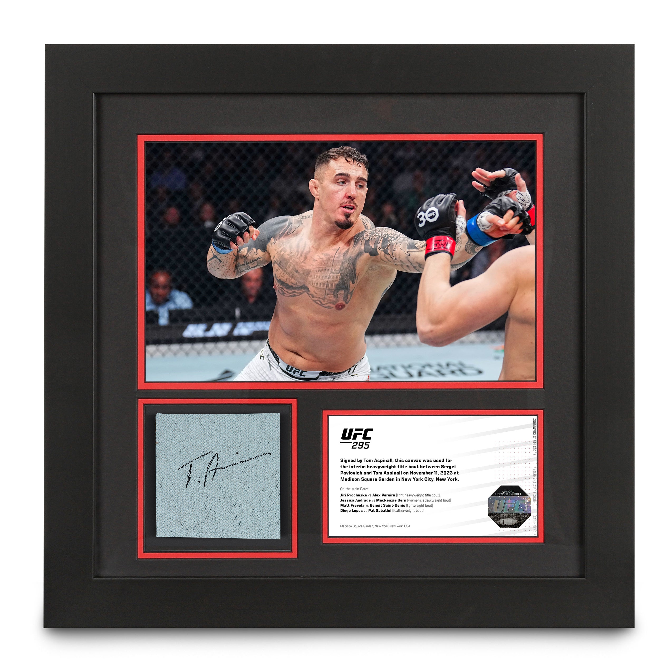 Tom Aspinall Signed Canvas & Photo UFC 295