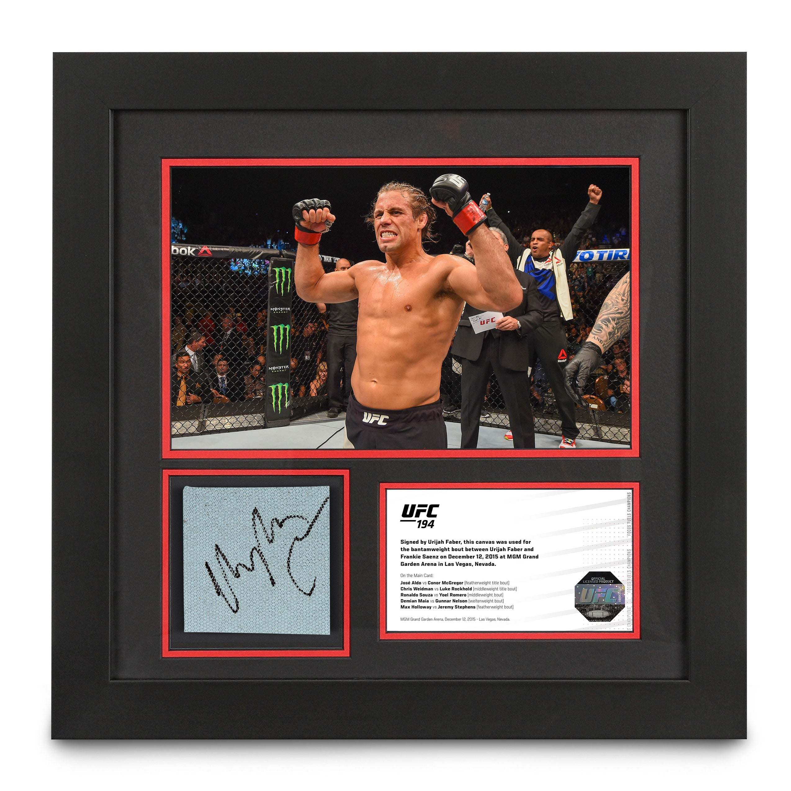 Urijah Faber UFC 194 Signed Canvas & Photo