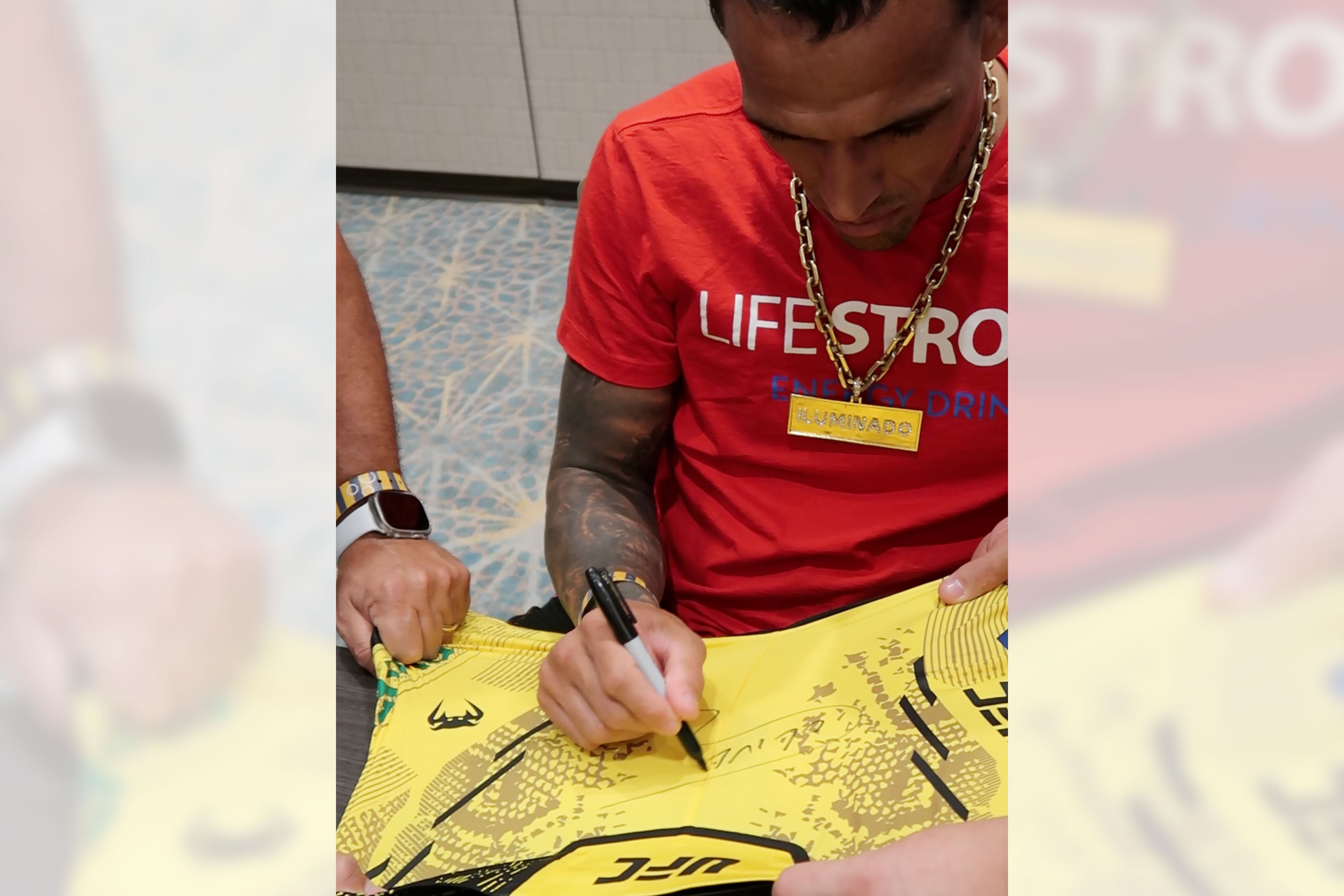 Charles Oliveira Signed Yellow Venum Adrenaline Shorts