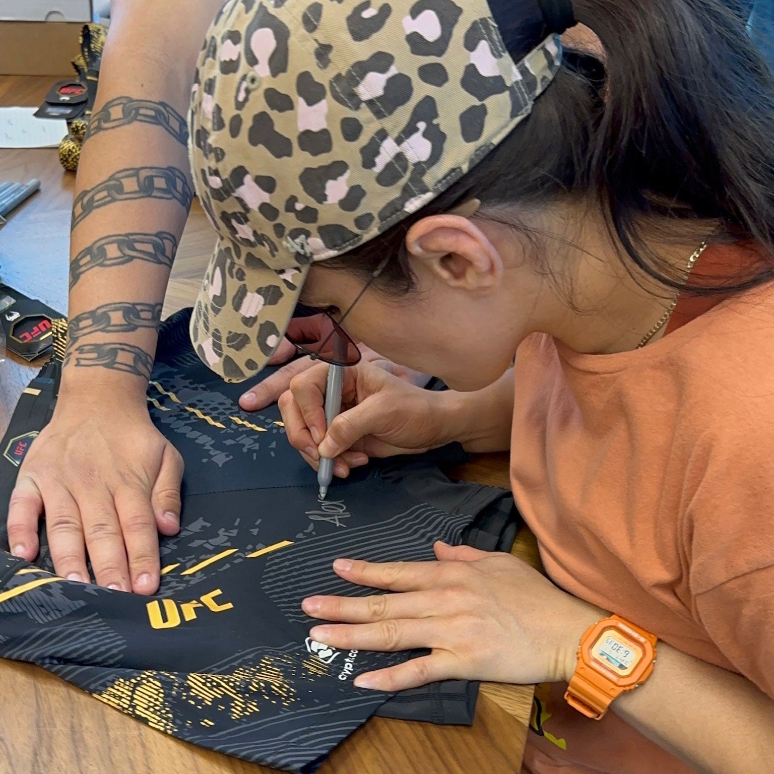 Alexa Grasso Signed UFC Venum Black Champions Fight Night Shorts