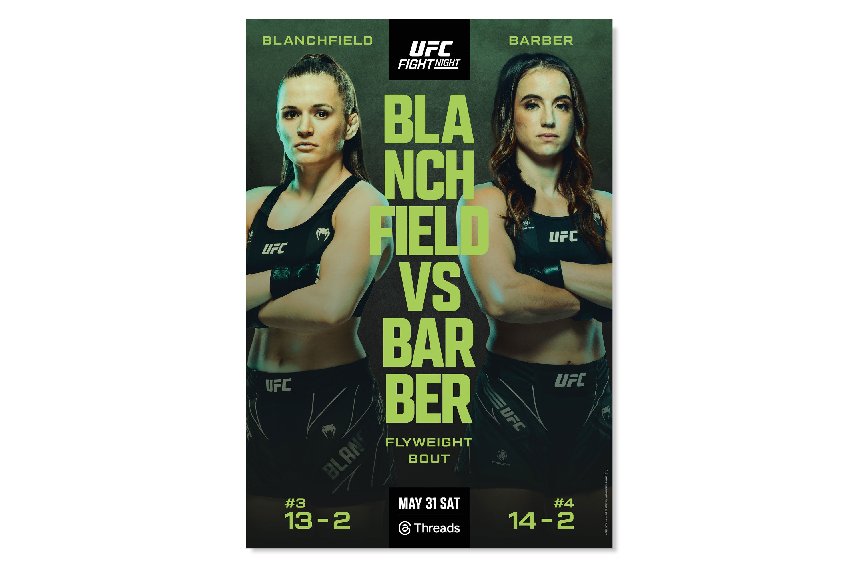 UFC Fight Night: Blanchfield vs Barber Autographed Event Poster