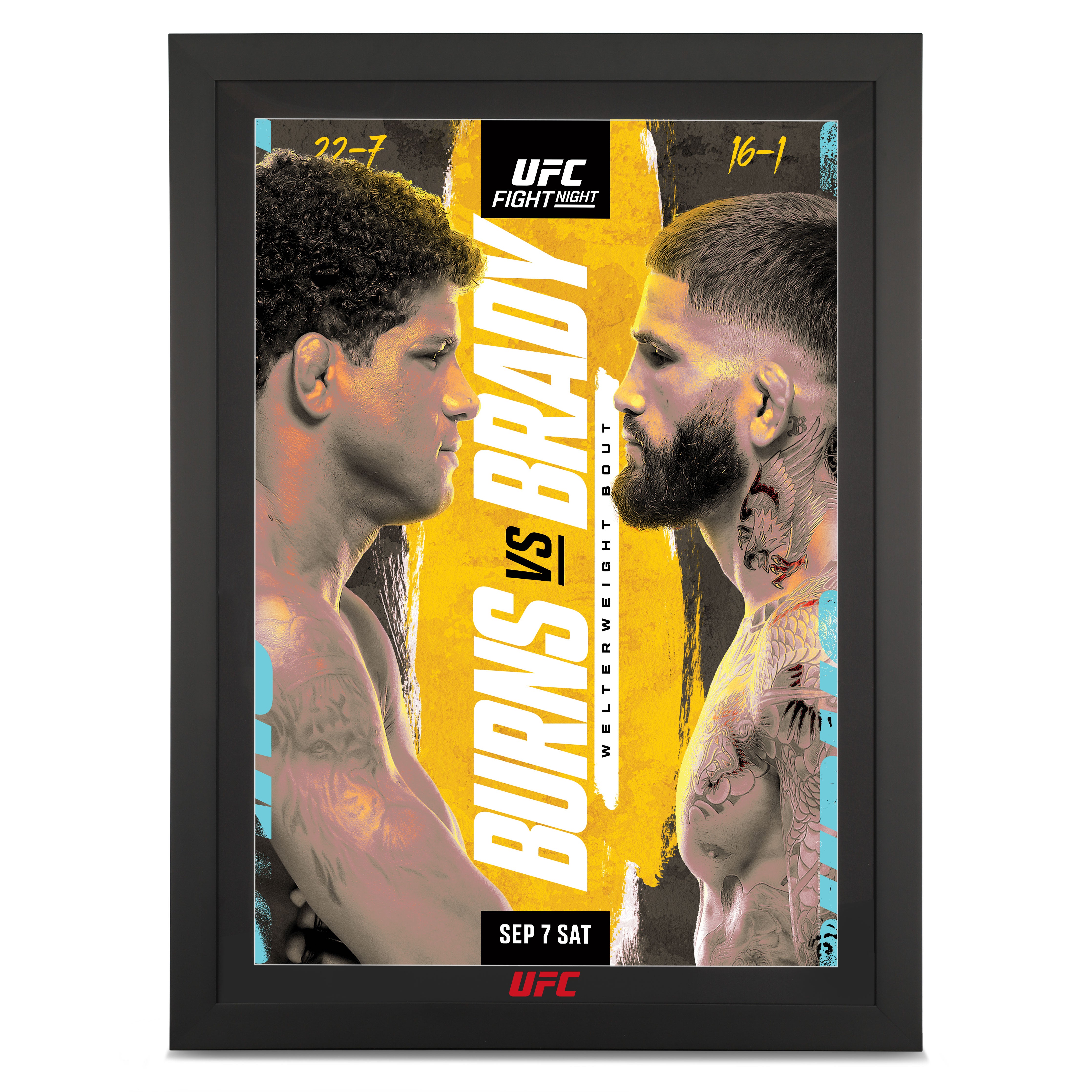 UFC Fight Night Burns vs Brady Autographed Event Poster