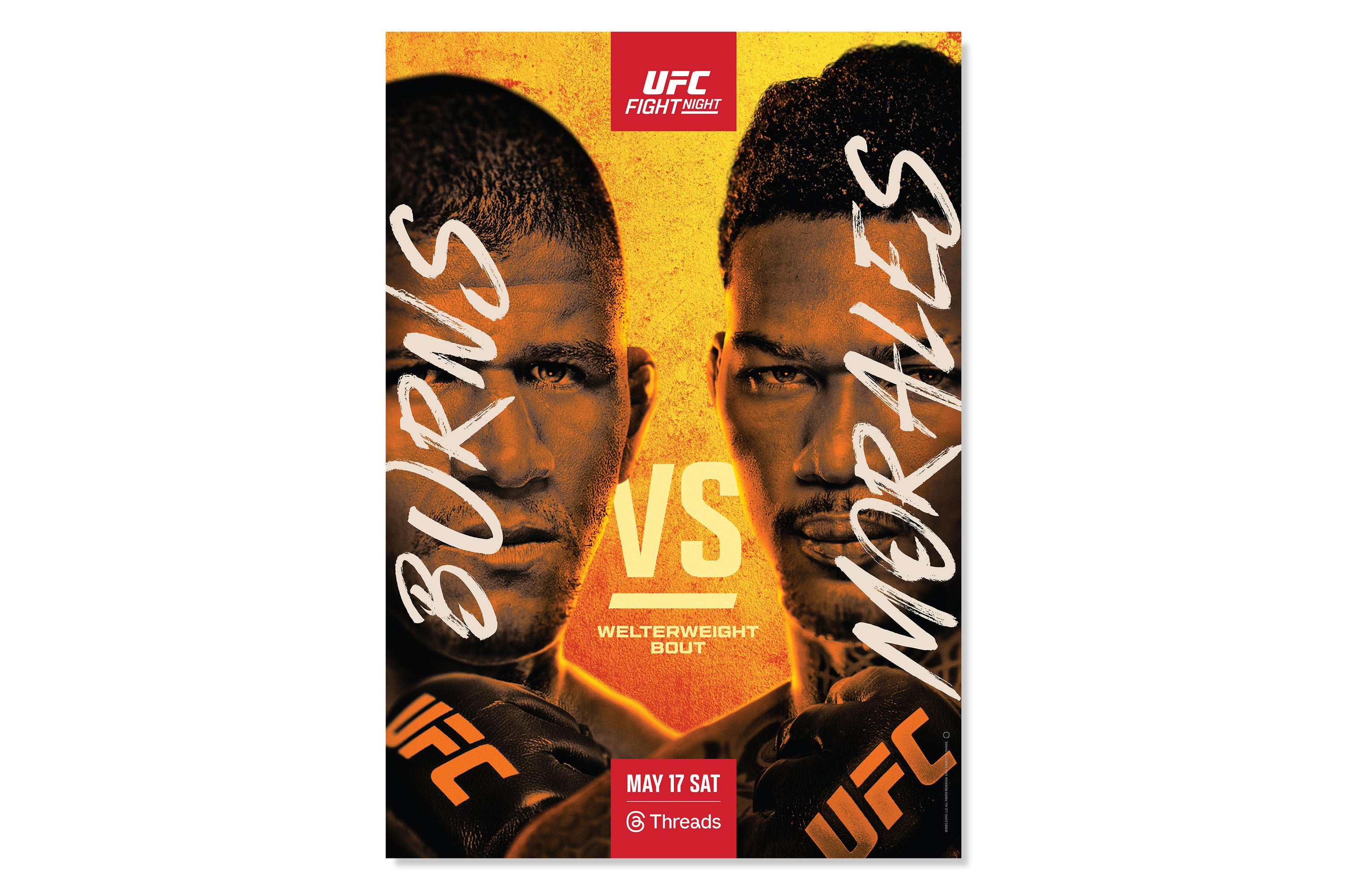 UFC Fight Night: Burns vs Morales Autographed Event Poster