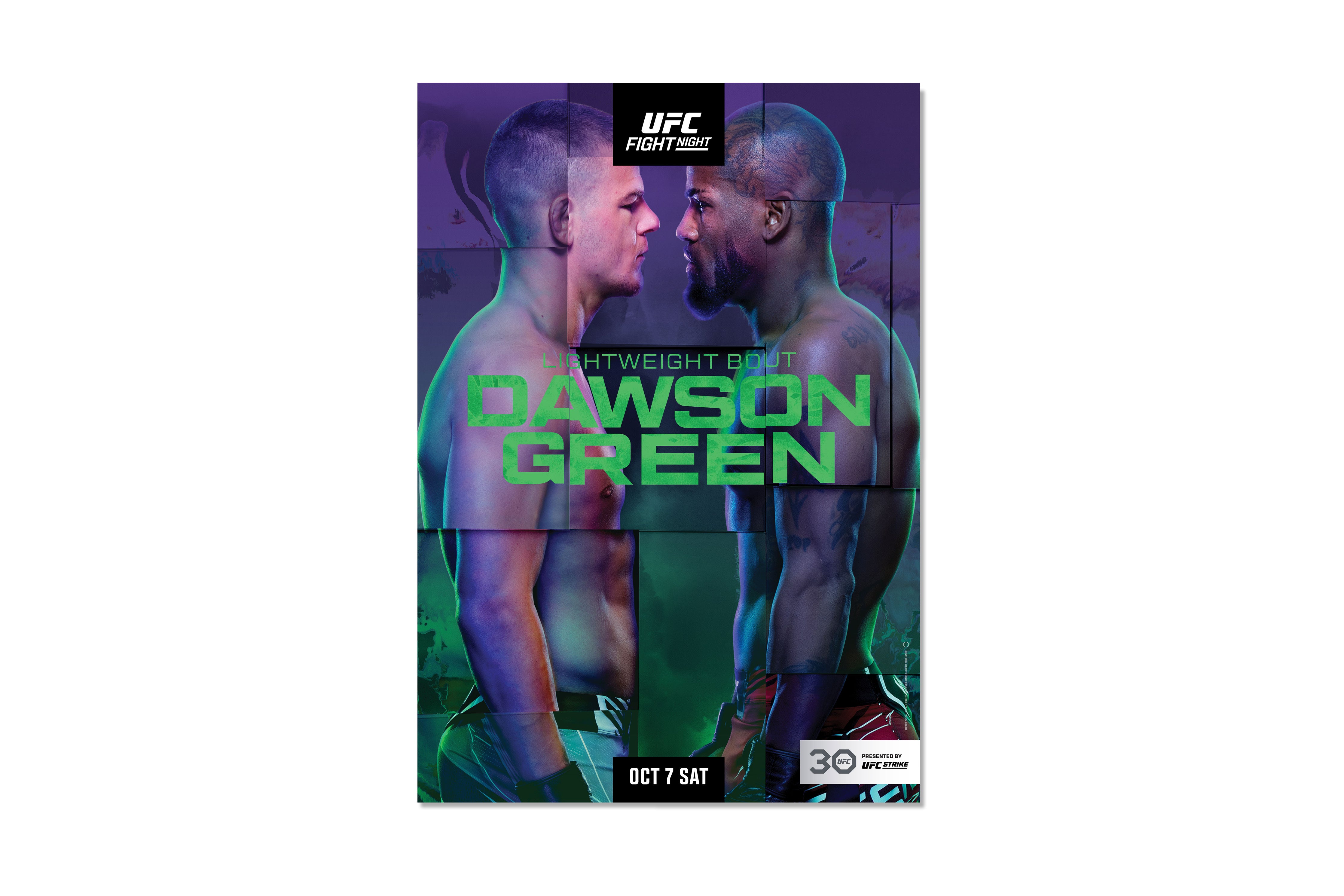 UFC Fight Night: Dawson vs Green Autographed Poster