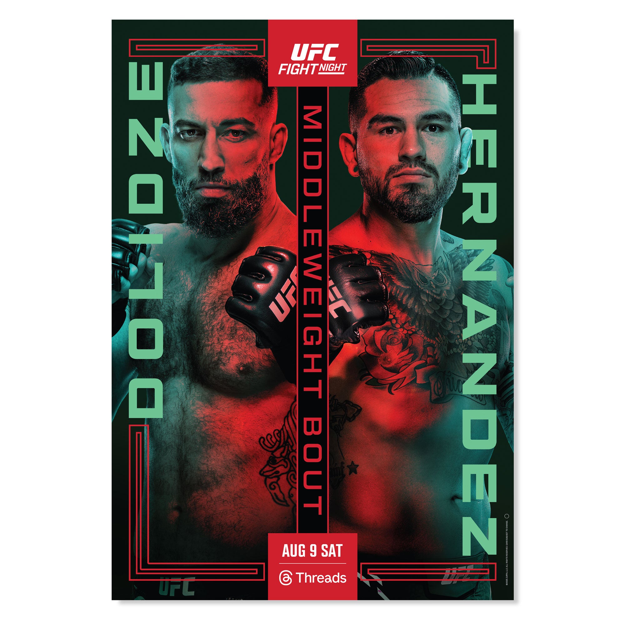 UFC Fight Night: Dolidze vs Hernandez Autographed Event Poster