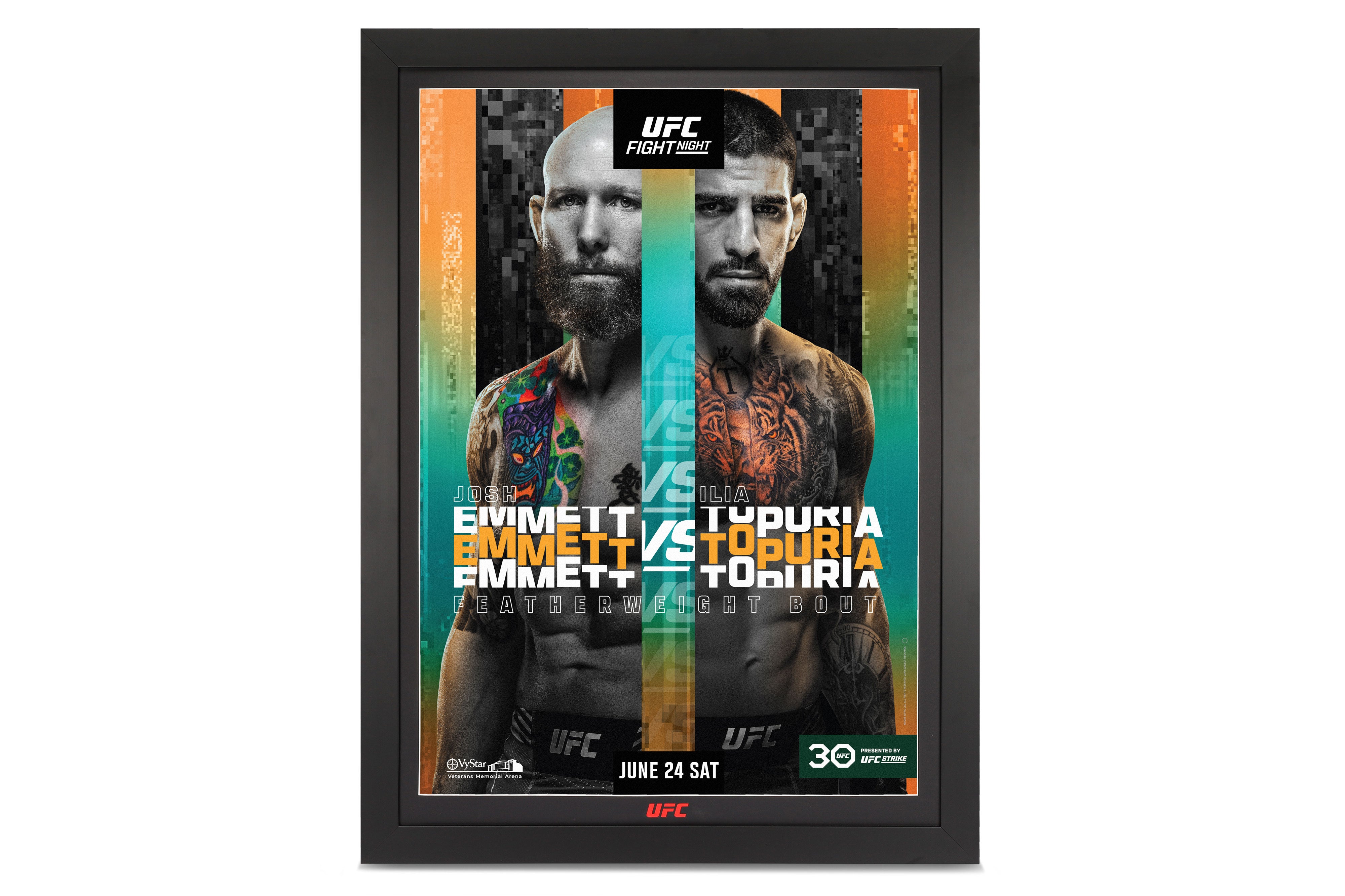 UFC Fight Night: Emmett vs Topuria Autographed Event Poster